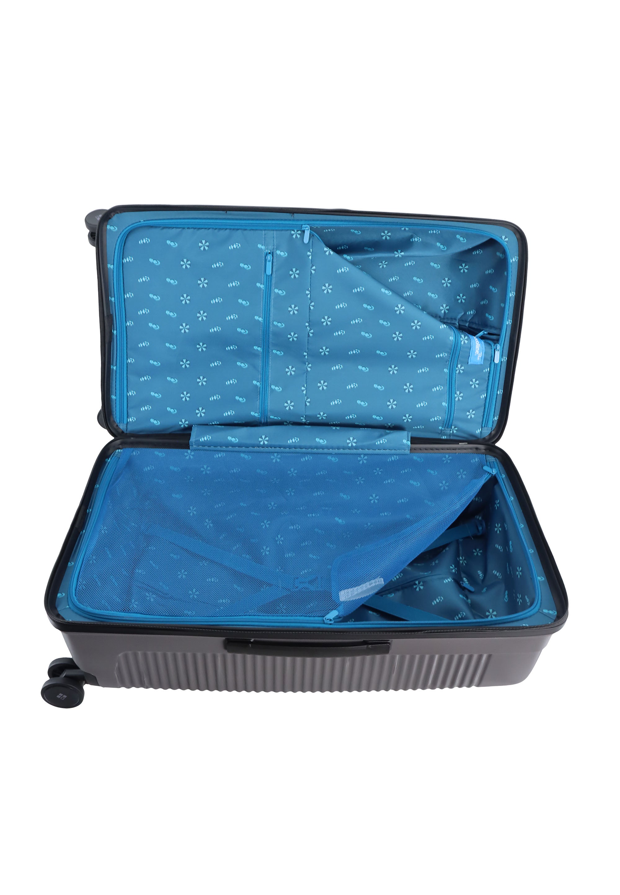 Saxoline Blue Overly Trunk Hartschalenkoffer / Trolley / Reisekoffer Silber