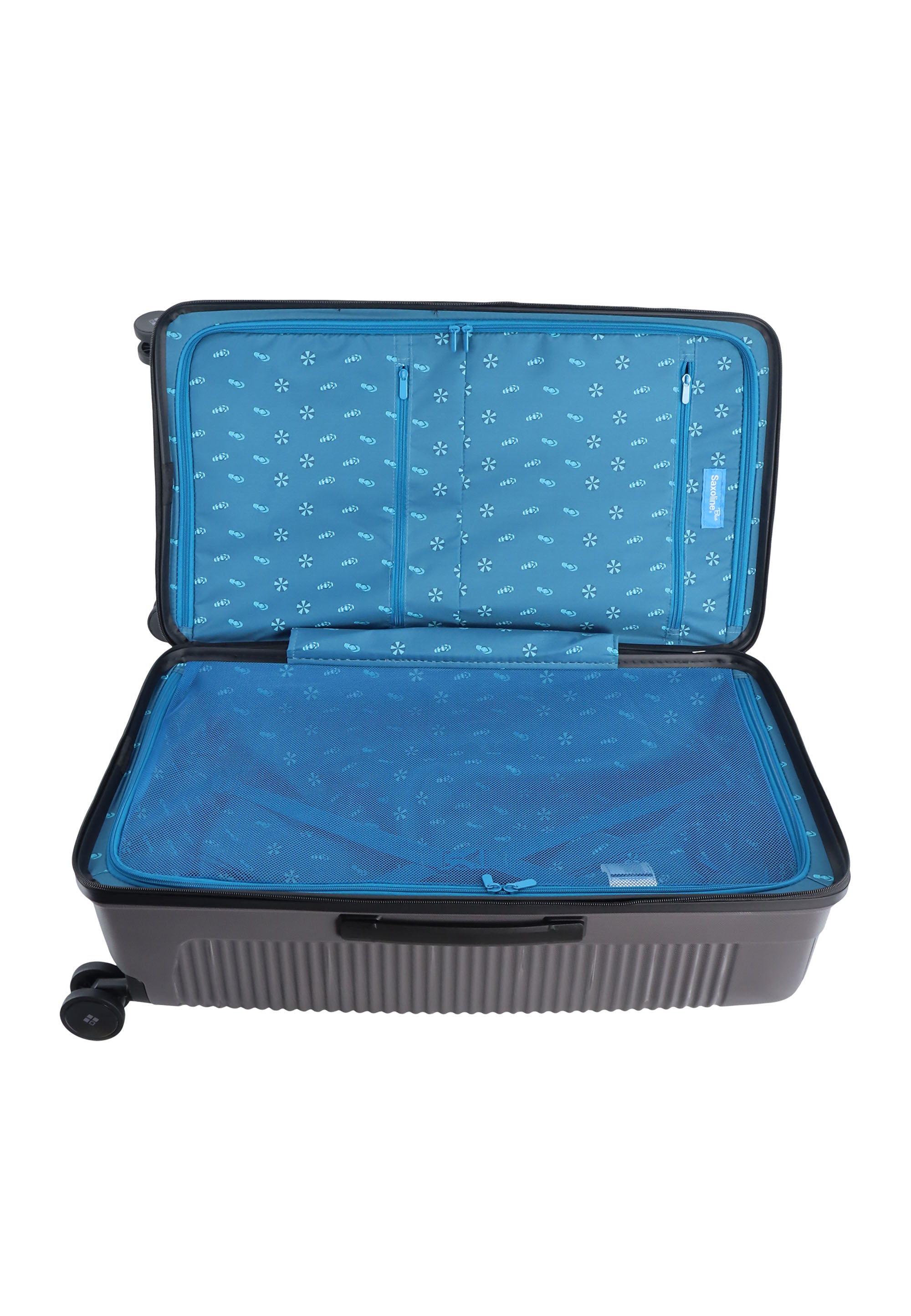 Saxoline Blue Overly Trunk Hartschalenkoffer / Trolley / Reisekoffer Silber