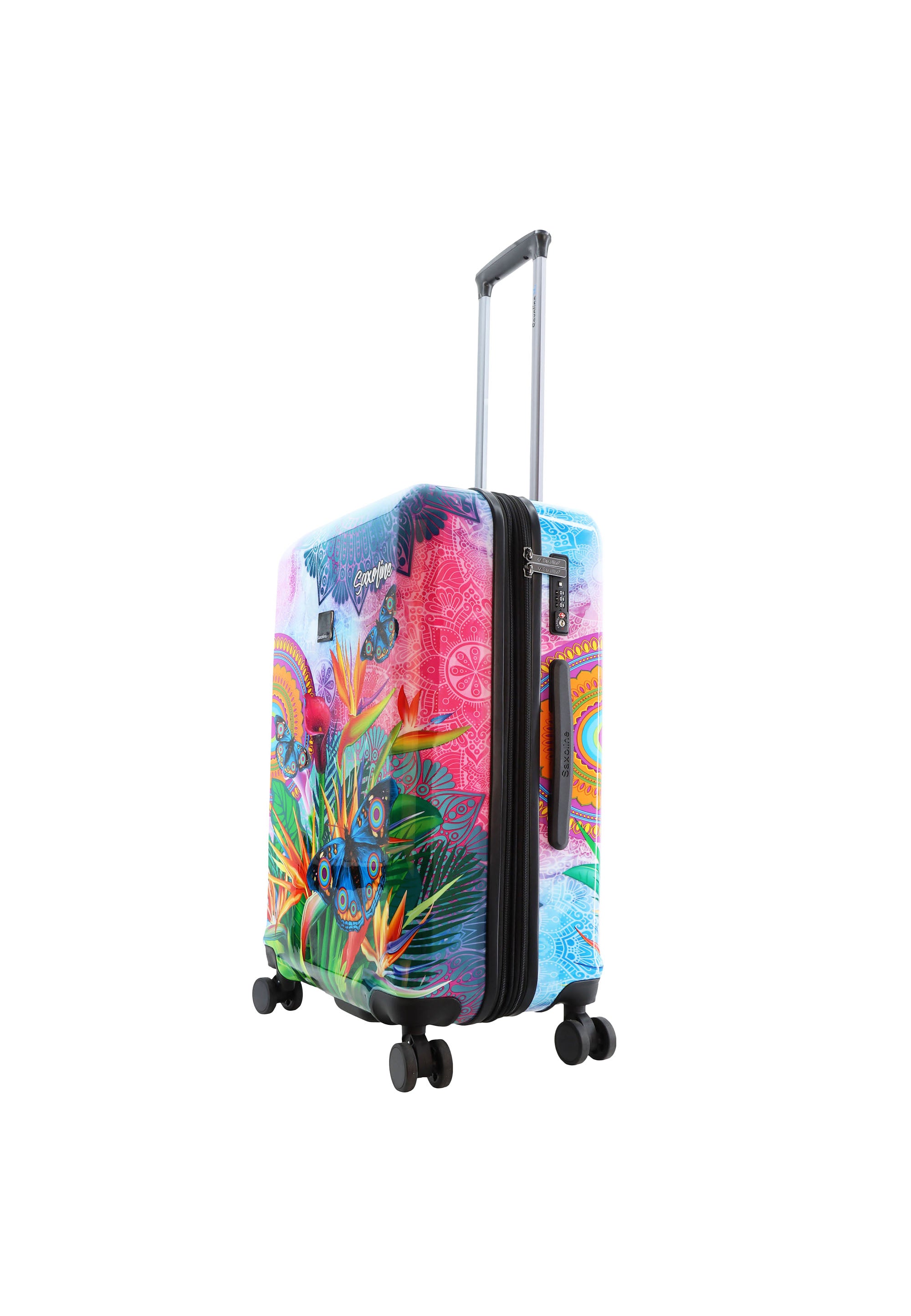Saxoline Blue - Butterfly Nature Hartschalenkoffer / Trolley / Reisekoffer - 67 cm - (Medium)