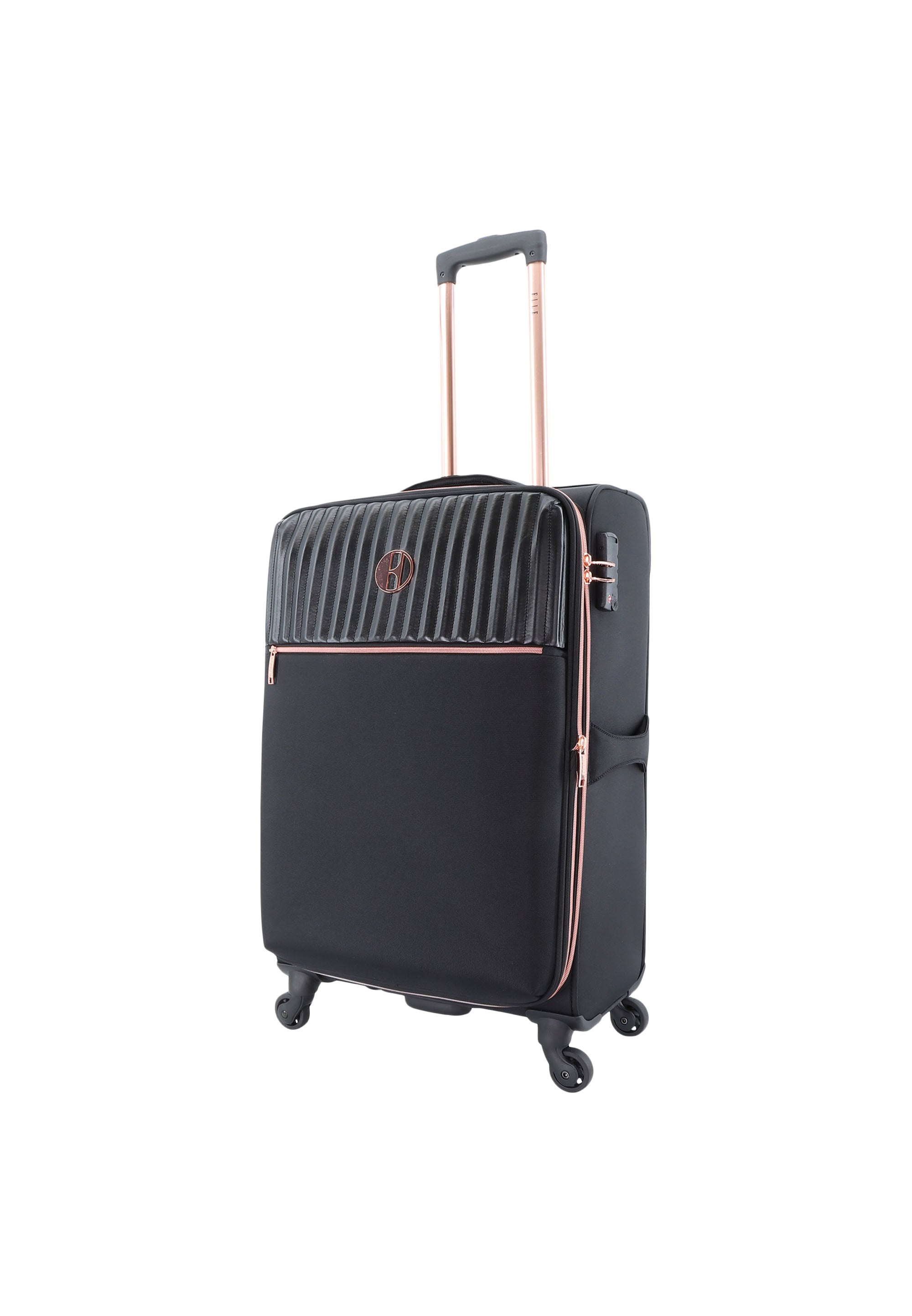 ELLE - Giant Weichschalenkoffer / Trolley / Reisekoffer - 65 cm - (Medium) - Schwarz