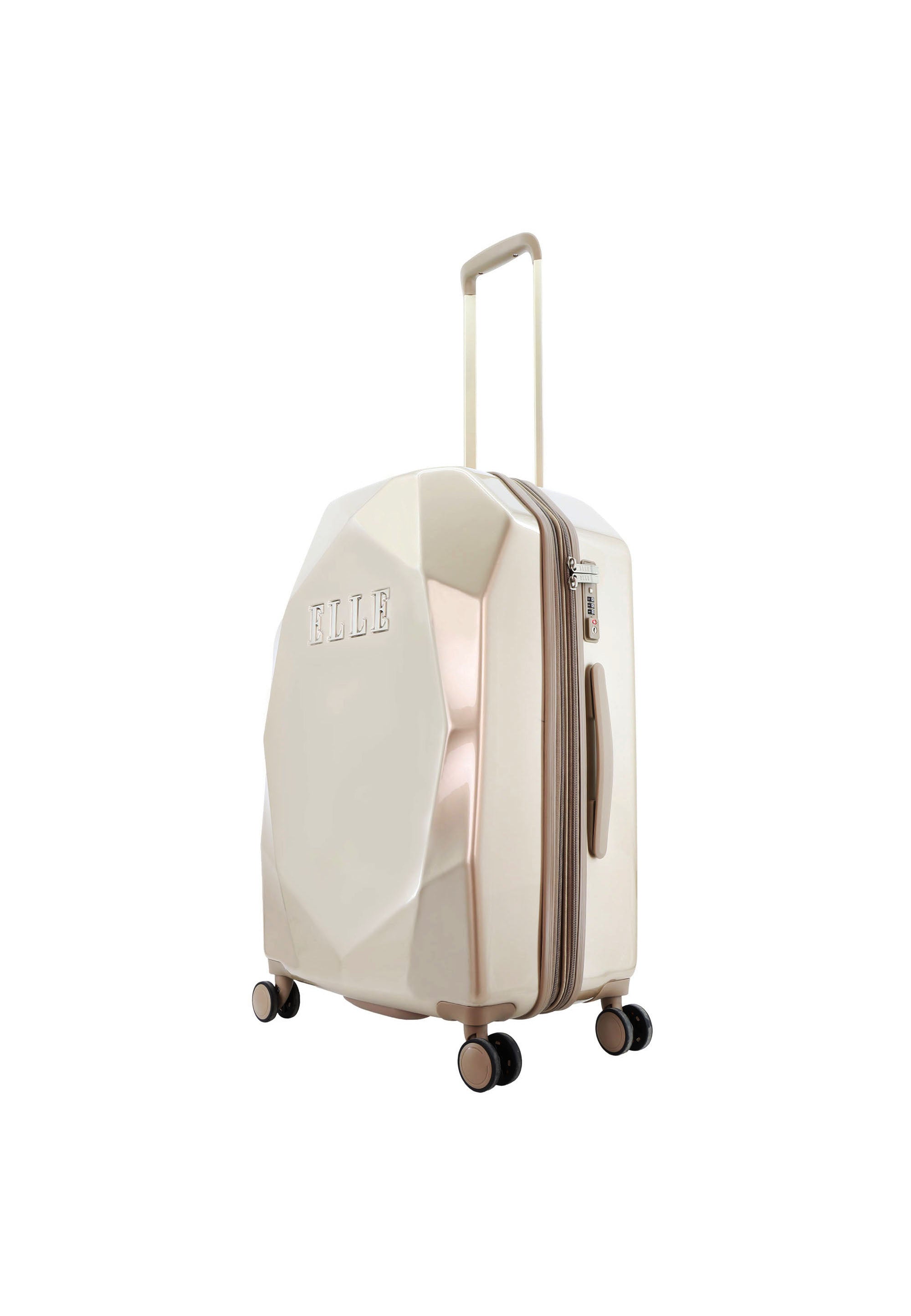 ELLE - Diamond Hartschalenkoffer / Trolley / Reisekoffer - 67 cm - (Medium) - Gold
