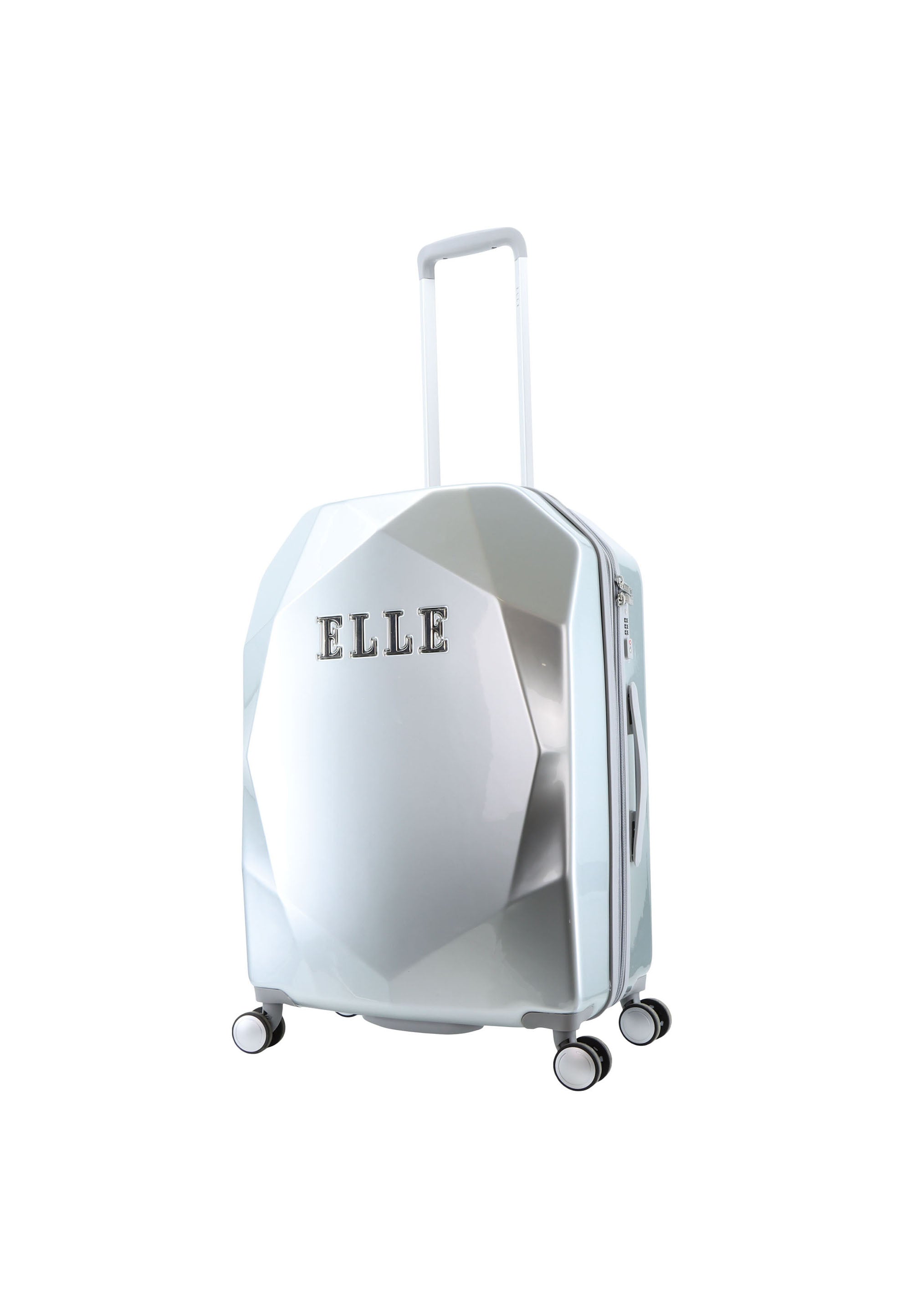 ELLE - Diamond Hartschalenkoffer / Trolley / Reisekoffer - 67 cm - (Medium) - Silber