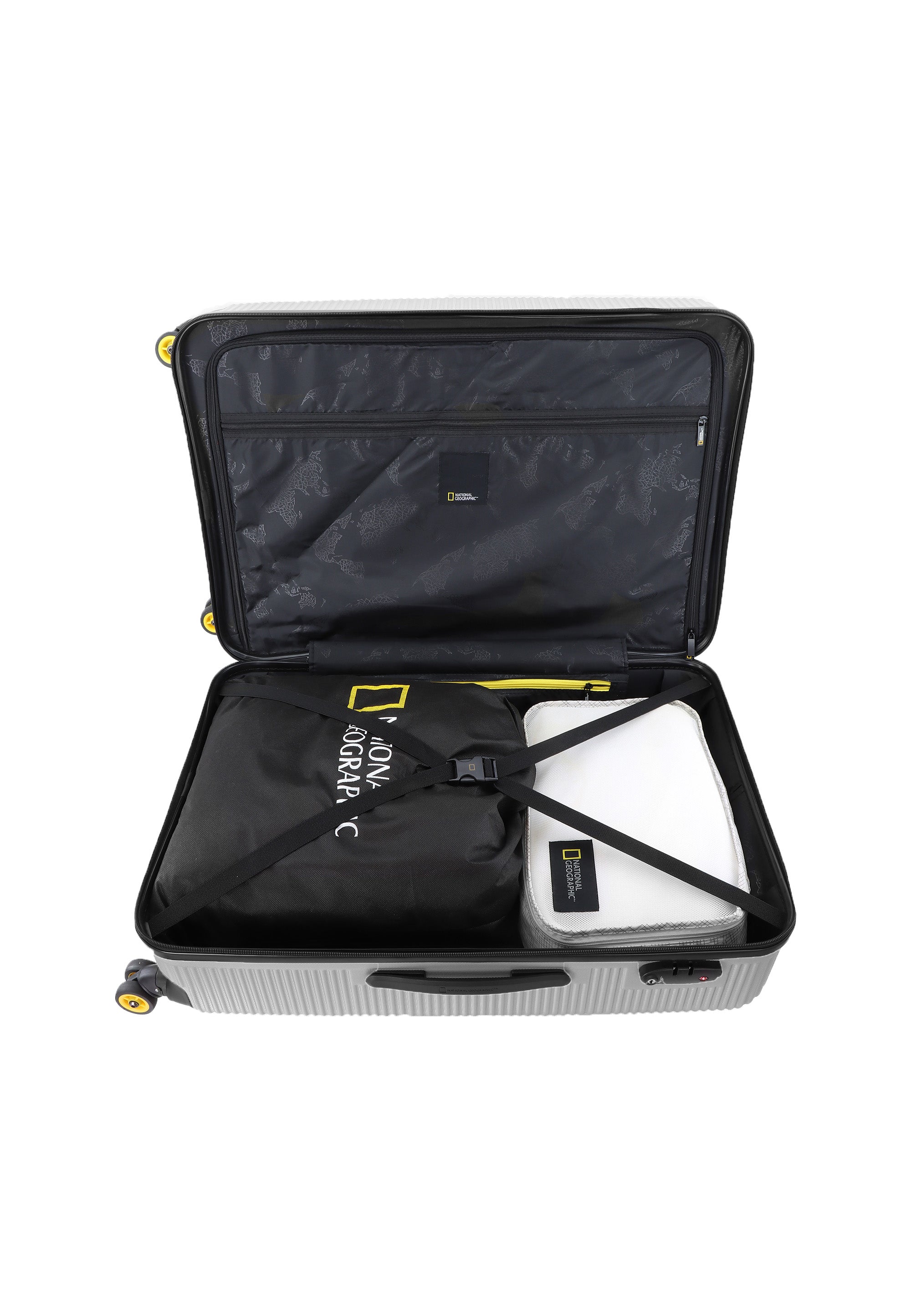 National Geographic - Abroad Hartschalenkoffer / Trolley / Reisekoffer - 76 cm - (Large) - Silber