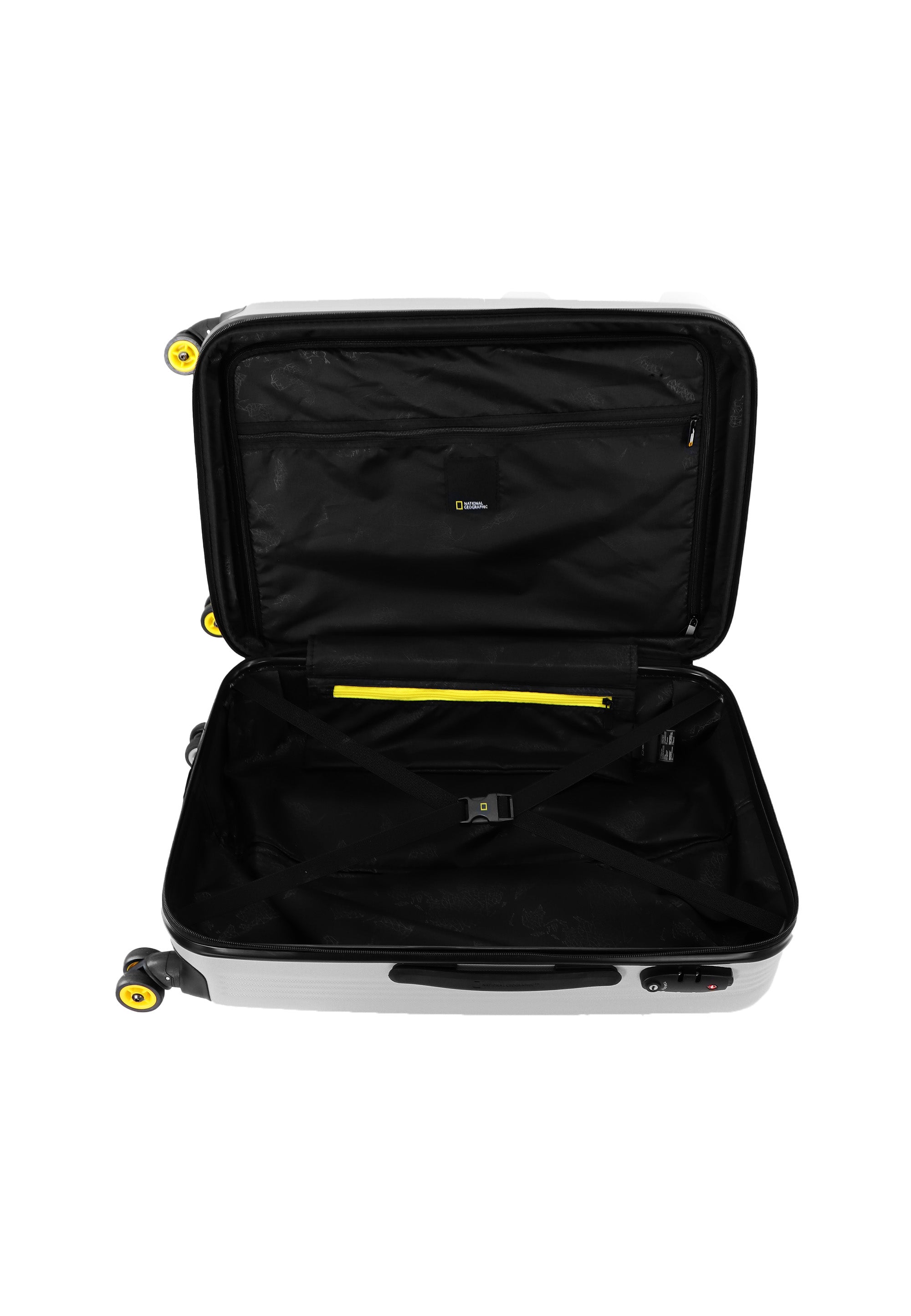 National Geographic - Aerodrome Hartschalenkoffer / Trolley / Reisekoffer - 67 cm - (Medium) - Silber
