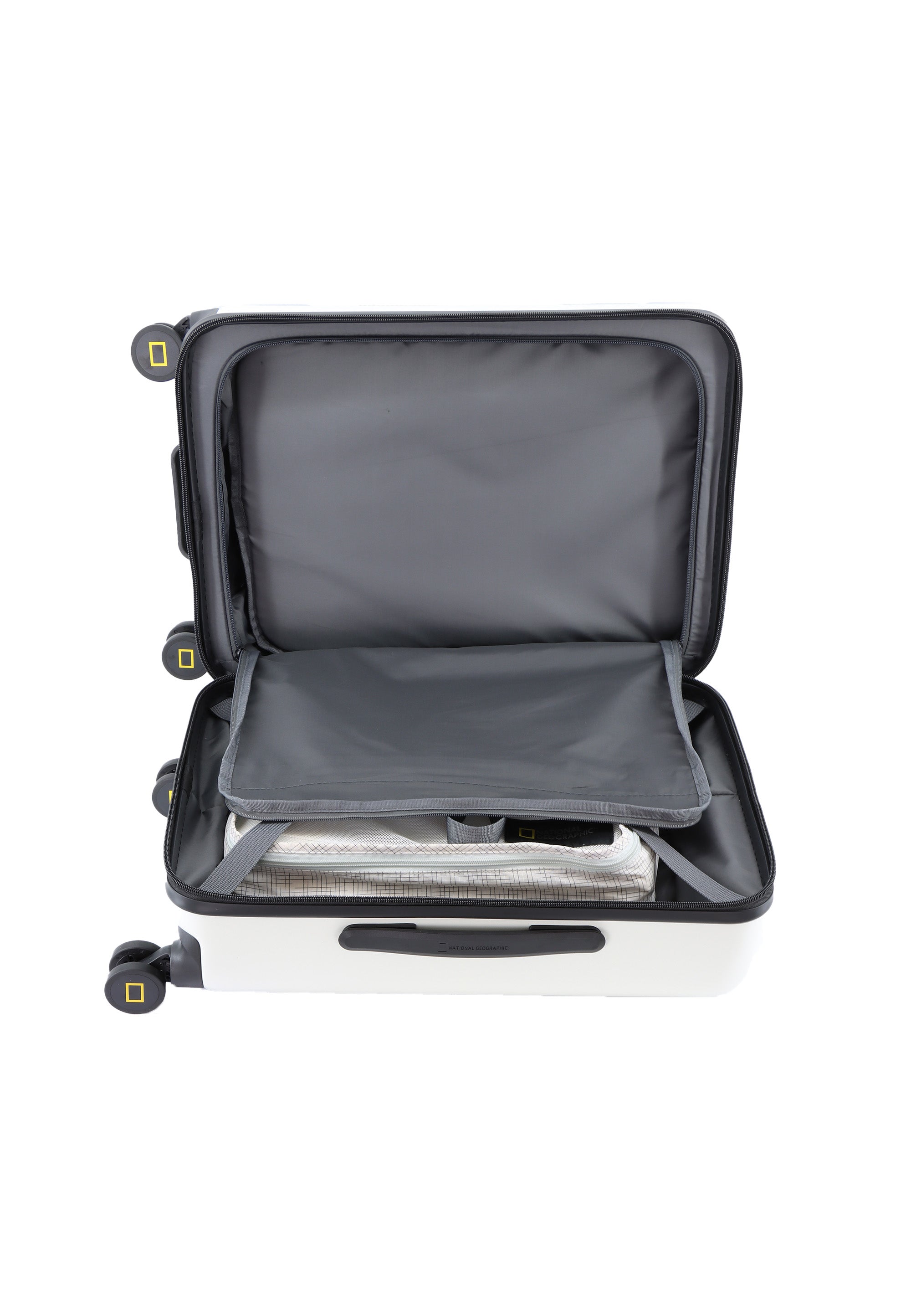National Geographic - Lodge Handgepäck Hartschalenkoffer / Trolley / Reisekoffer - 55 cm - (Small) - Weiß