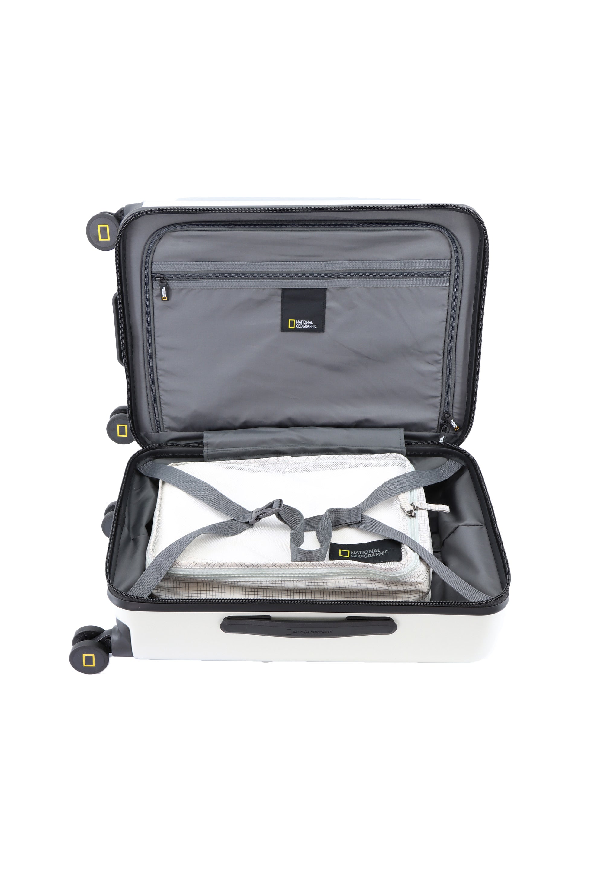 National Geographic - Lodge Handgepäck Hartschalenkoffer / Trolley / Reisekoffer - 55 cm - (Small) - Weiß