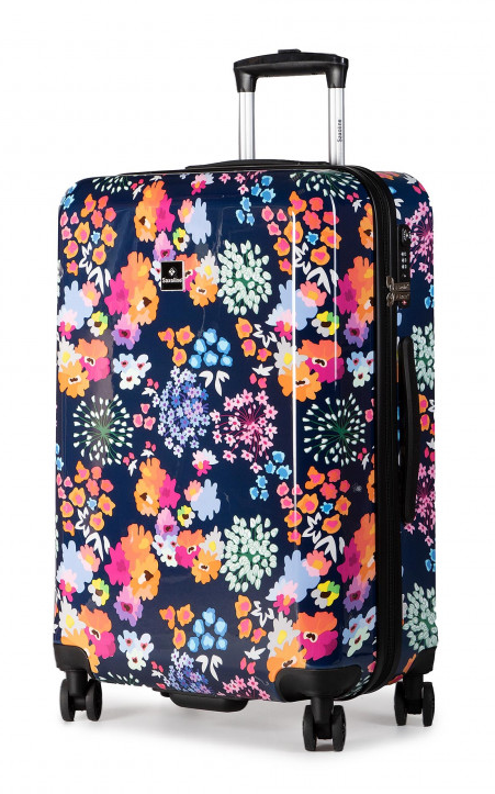 Saxoline Trolley Aroma Hartschalen Reisekoffer Gr. L mit Blumenmotiv