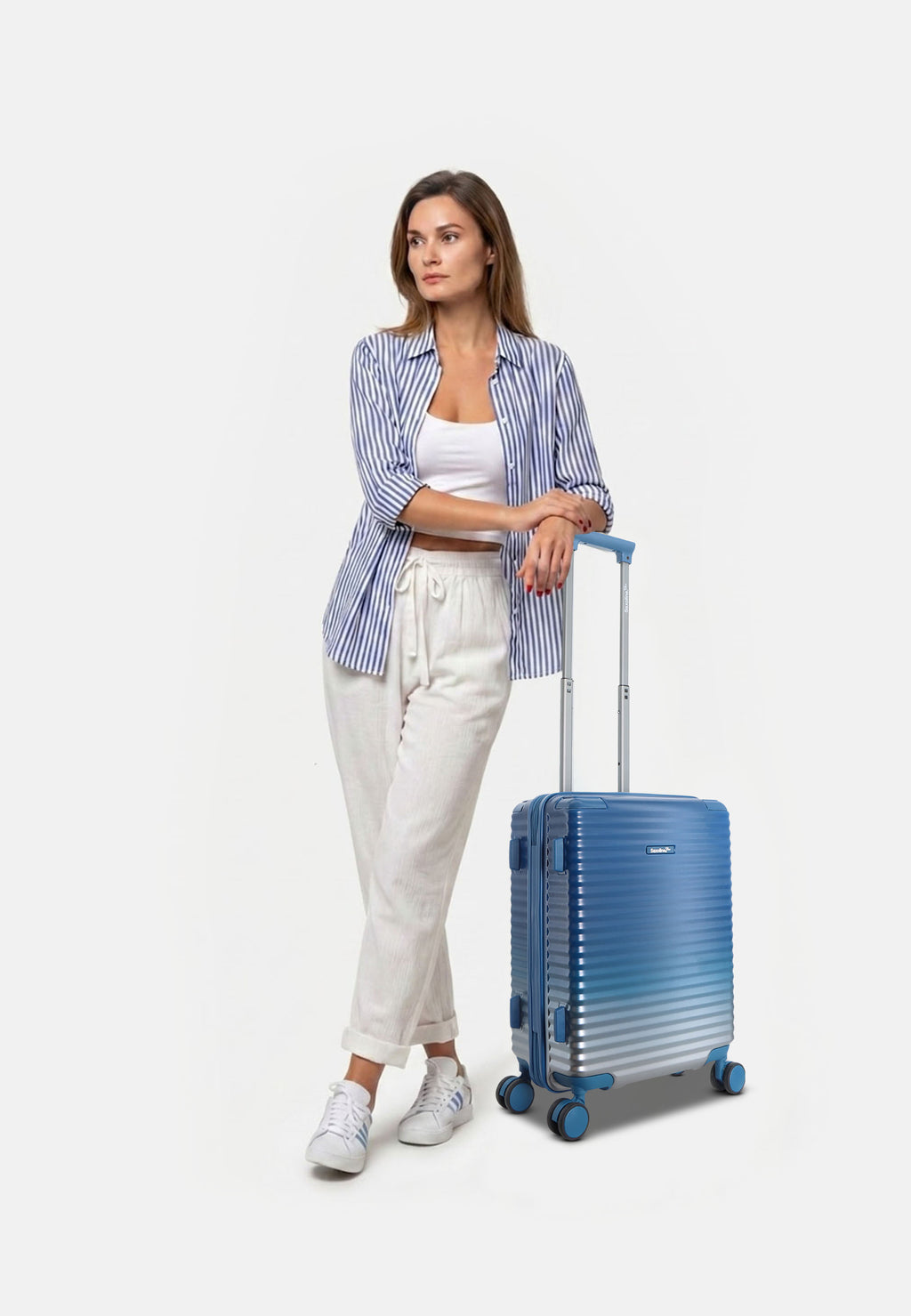 Saxoline Blue Elite Handgepäck Hartschalenkoffer Trolley Reisekoffer Small Blau