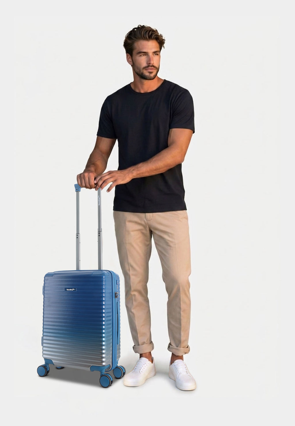 Saxoline Blue Elite Handgepäck Hartschalenkoffer Trolley Reisekoffer Small Blau