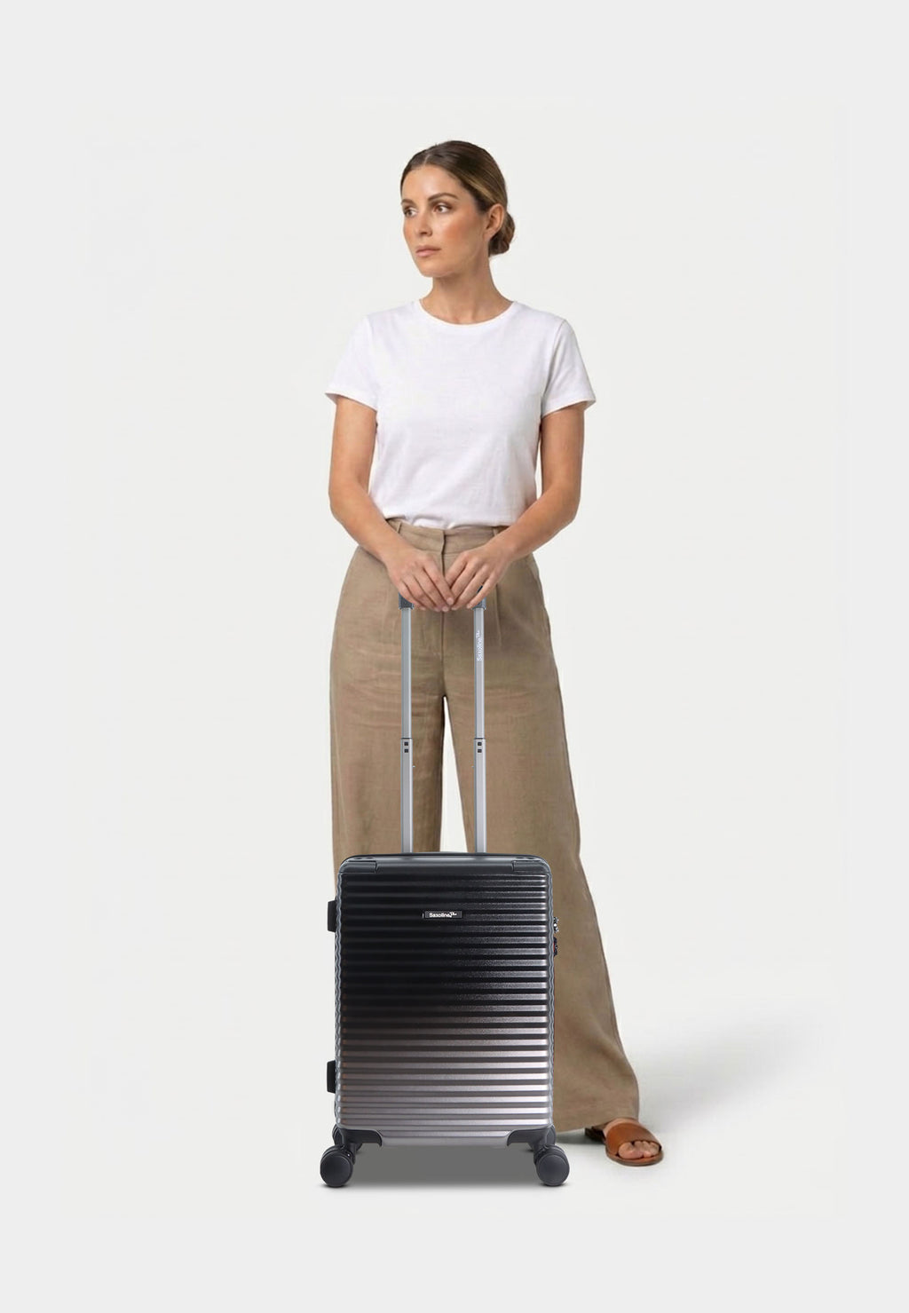 Saxoline Blue Elite Handgepäck Hartschalenkoffer Trolley Reisekoffer Small Schwarz