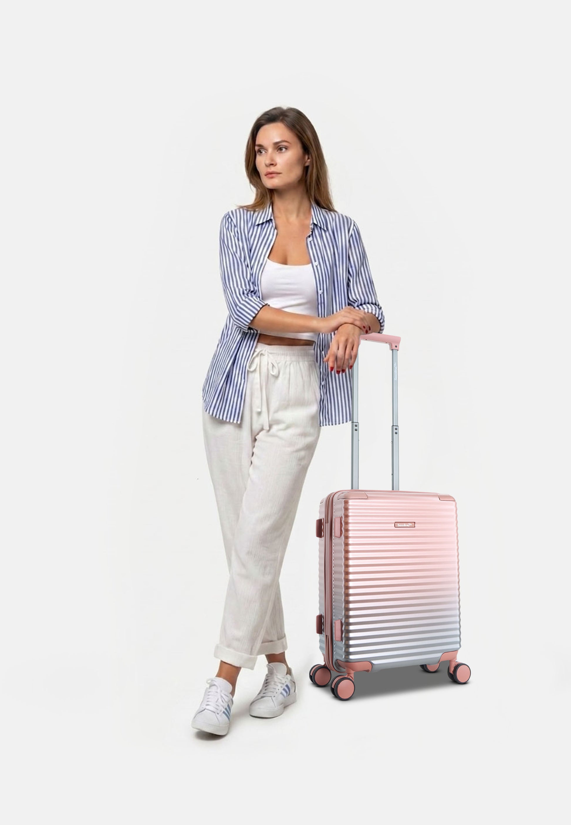 Saxoline Blue Elite Handgepäck Hartschalenkoffer Trolley Reisekoffer Small Rosa