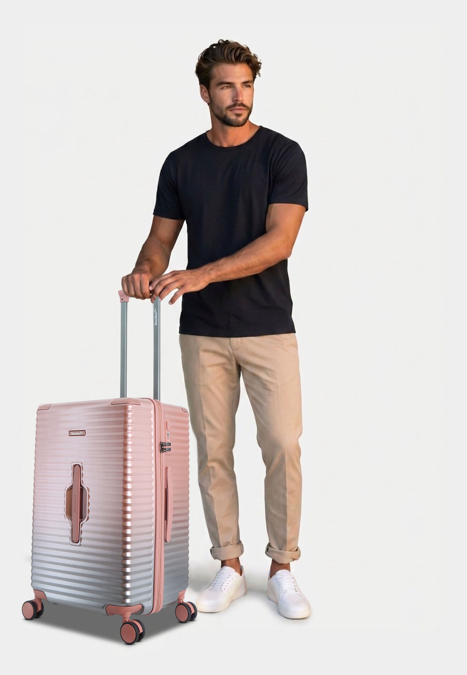Saxoline Blue Elite Trunk Hartschalenkoffer Trolley Reisekoffer Medium Rosa