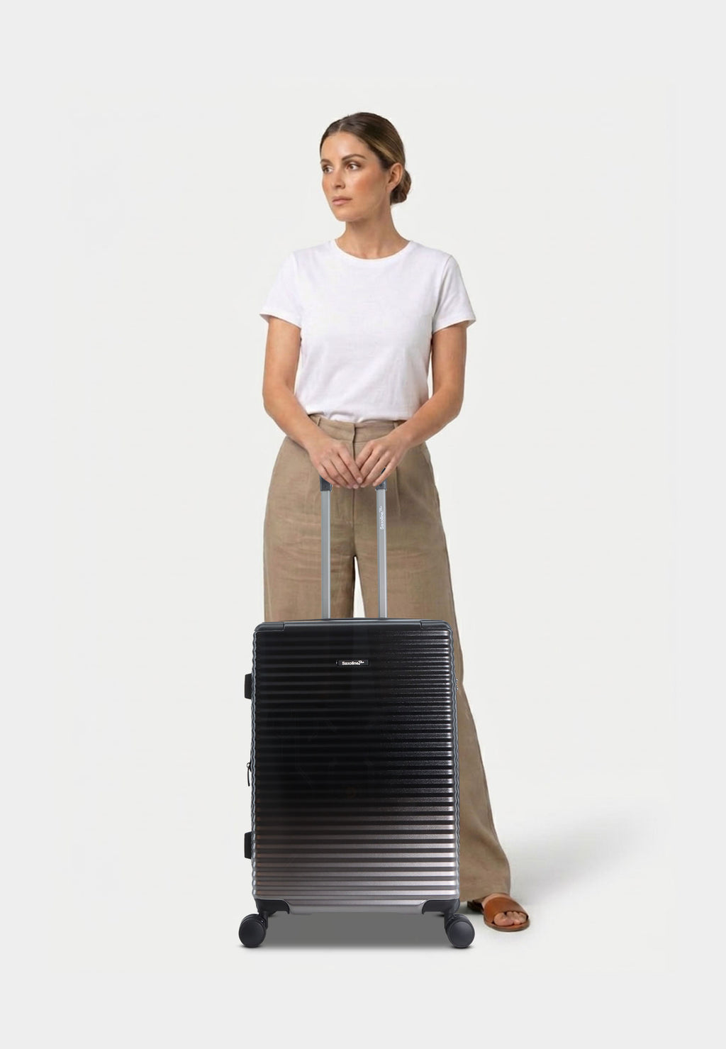 Saxoline Blue Elite Hartschalenkoffer Trolley Reisekoffer Medium Schwarz