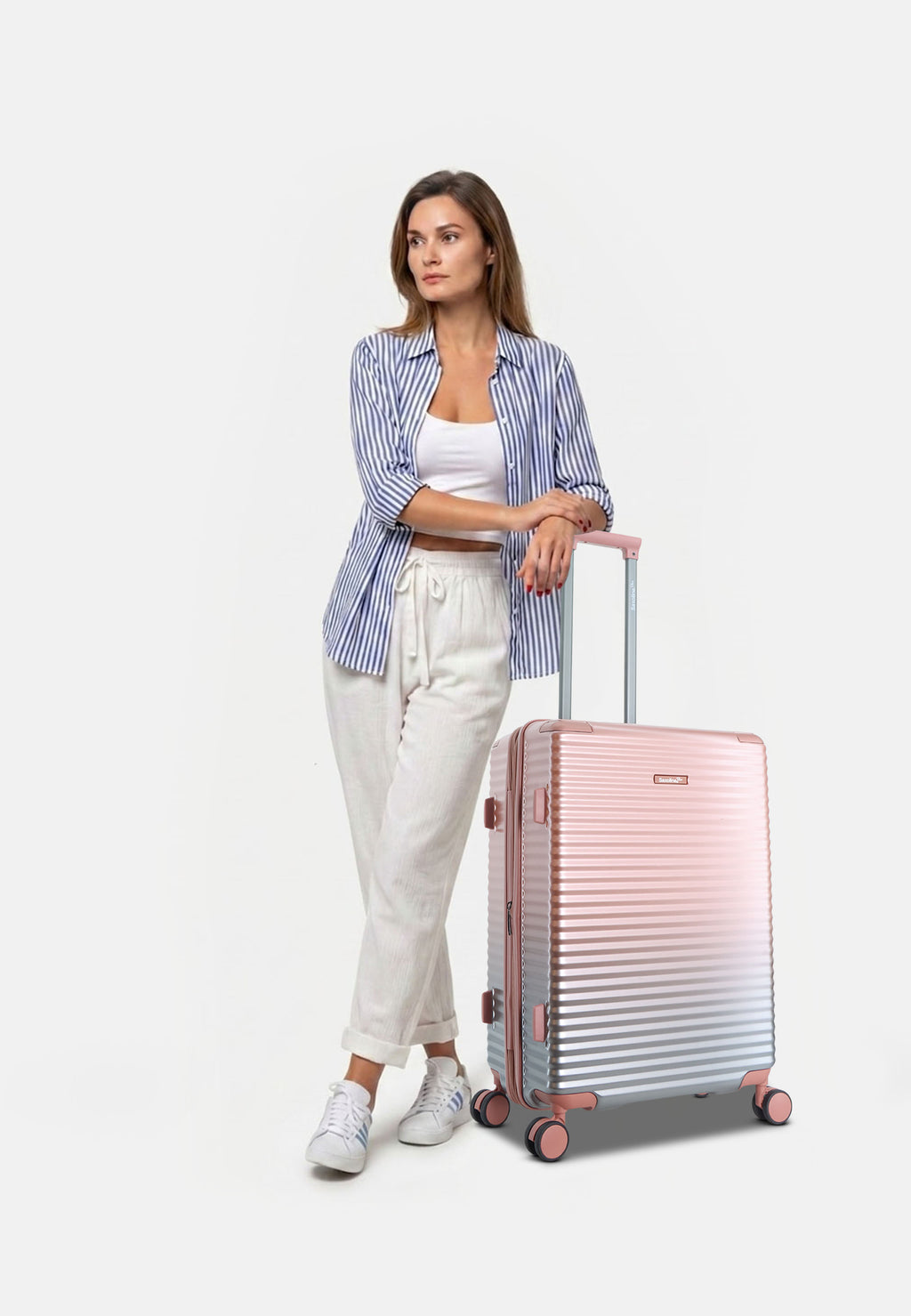 Saxoline Blue Elite Hartschalenkoffer Trolley Reisekoffer Medium Rosa