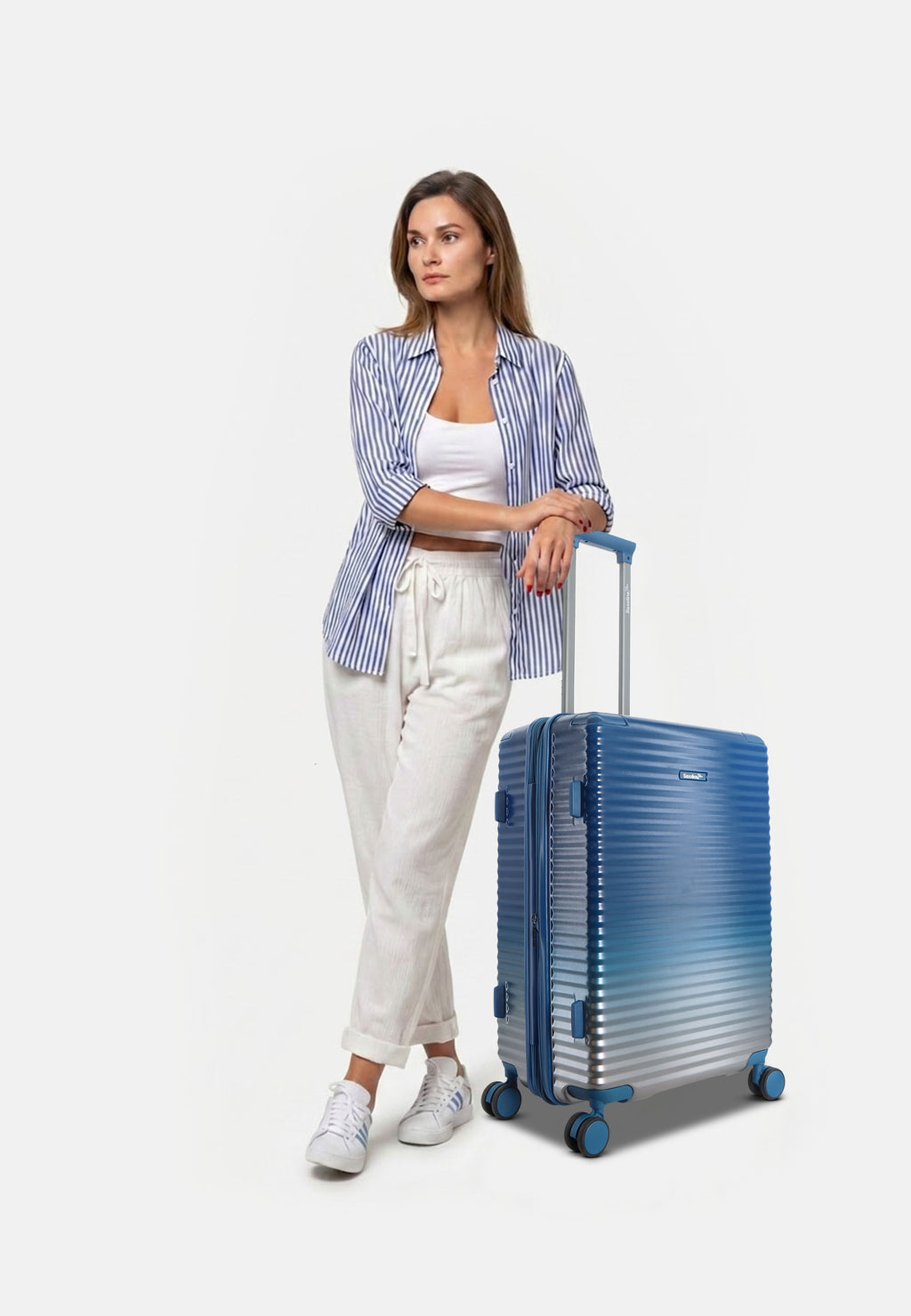 Saxoline Blue Elite Hartschalenkoffer Trolley Reisekoffer Medium Blau