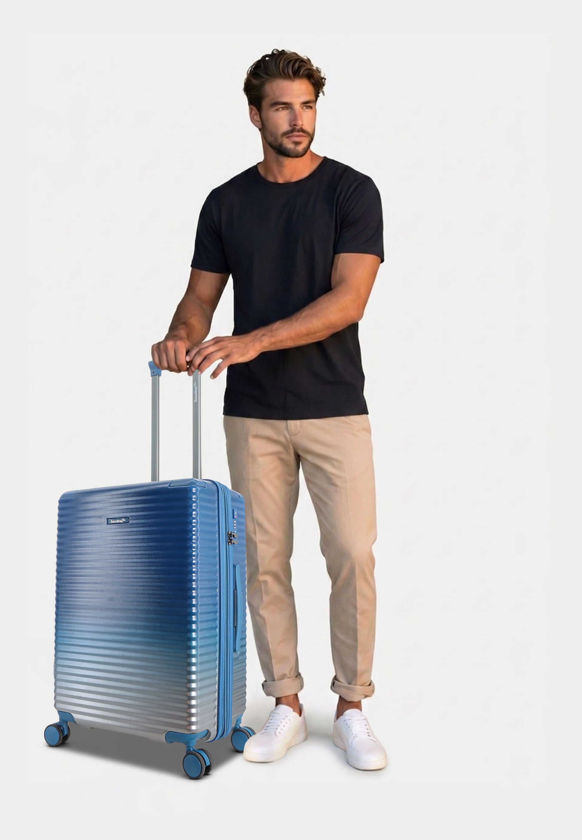 Saxoline Blue Elite Hartschalenkoffer Trolley Reisekoffer Medium Blau