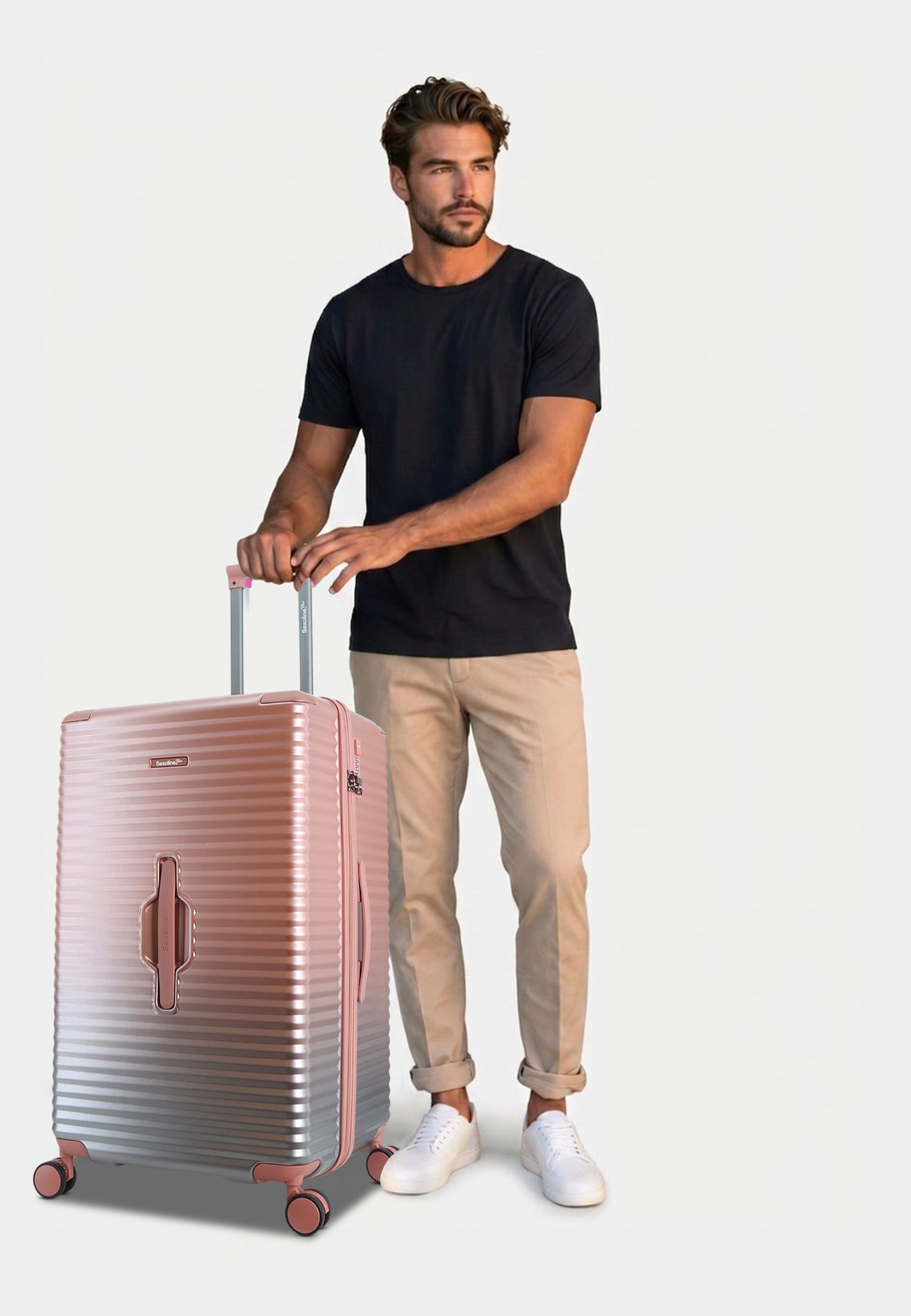 Saxoline Blue Elite Trunk Hartschalenkoffer Trolley Reisekoffer Large Rosa