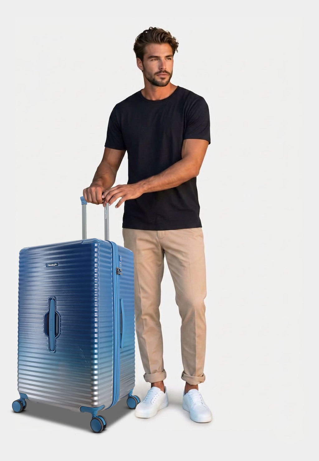 Saxoline Blue Elite Trunk Hartschalenkoffer Trolley Reisekoffer Large Blau