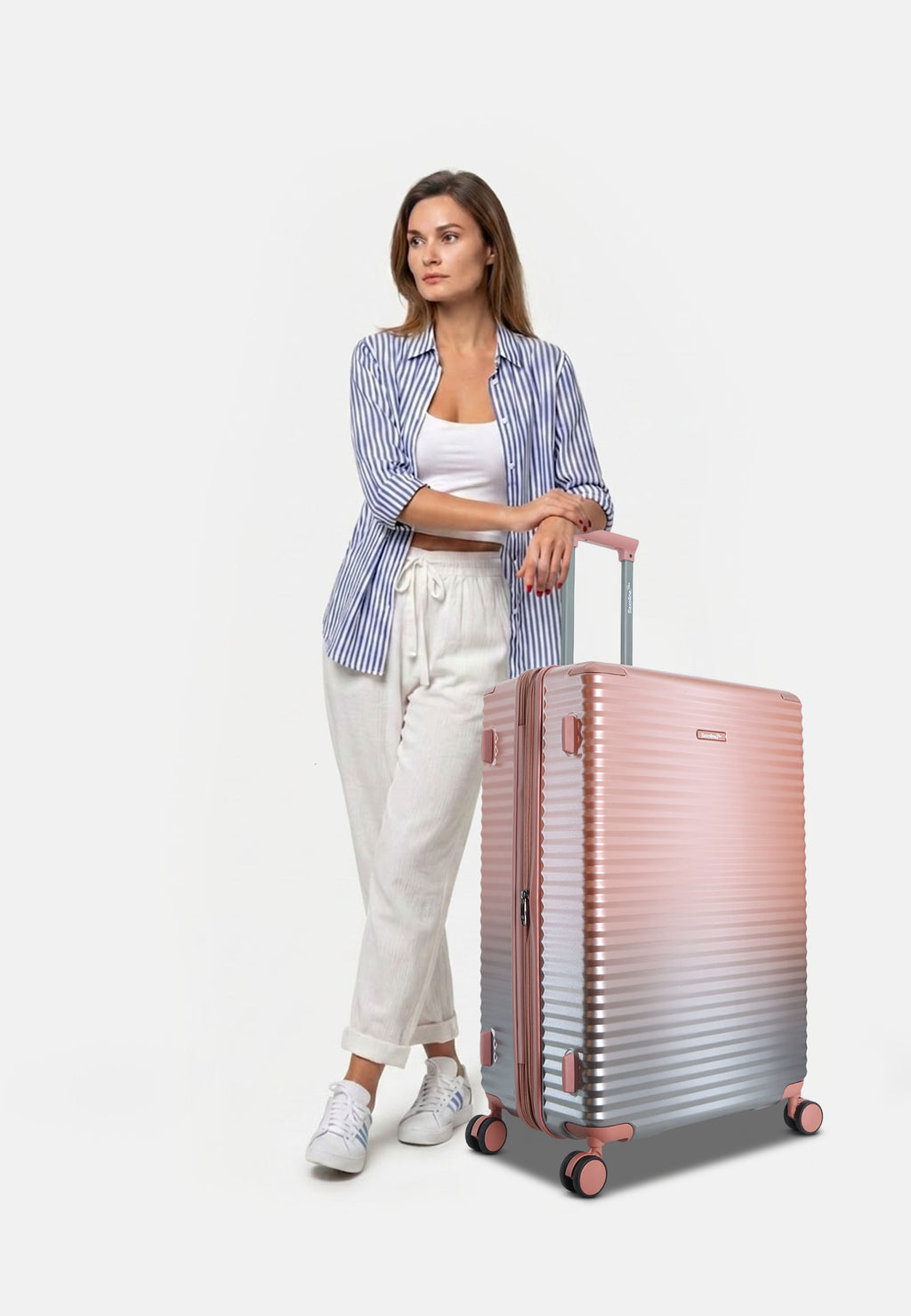 Saxoline Blue Elite Hartschalenkoffer Trolley Reisekoffer Large Rosa