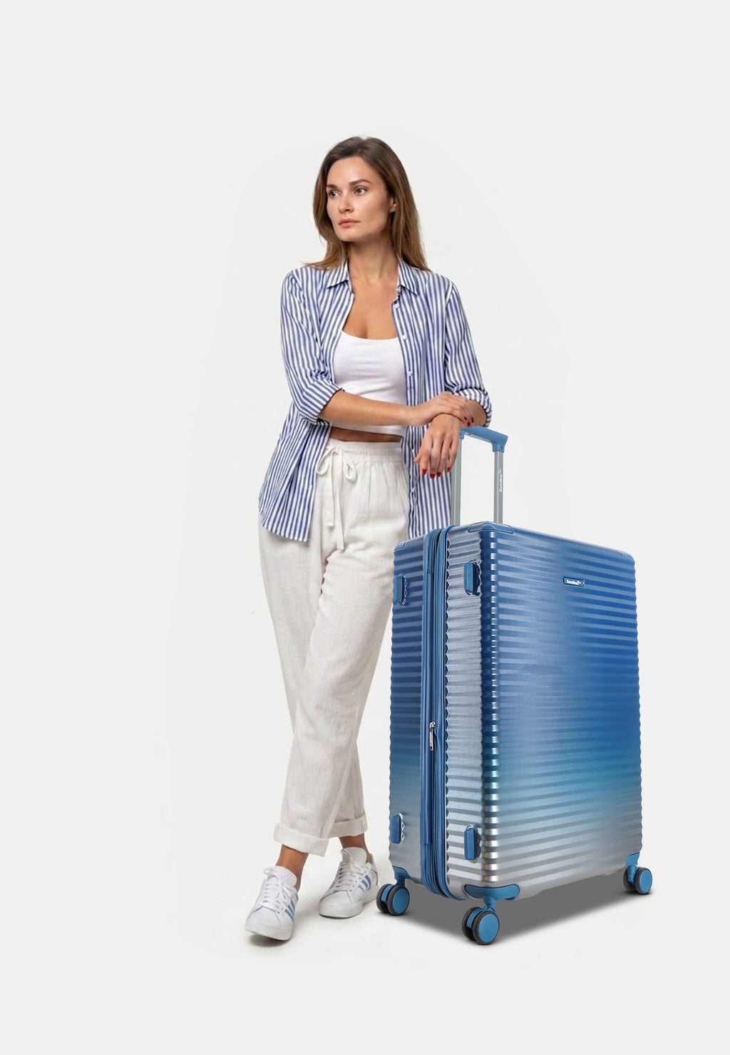 Saxoline Blue Elite Hartschalenkoffer Trolley Reisekoffer Large Blau