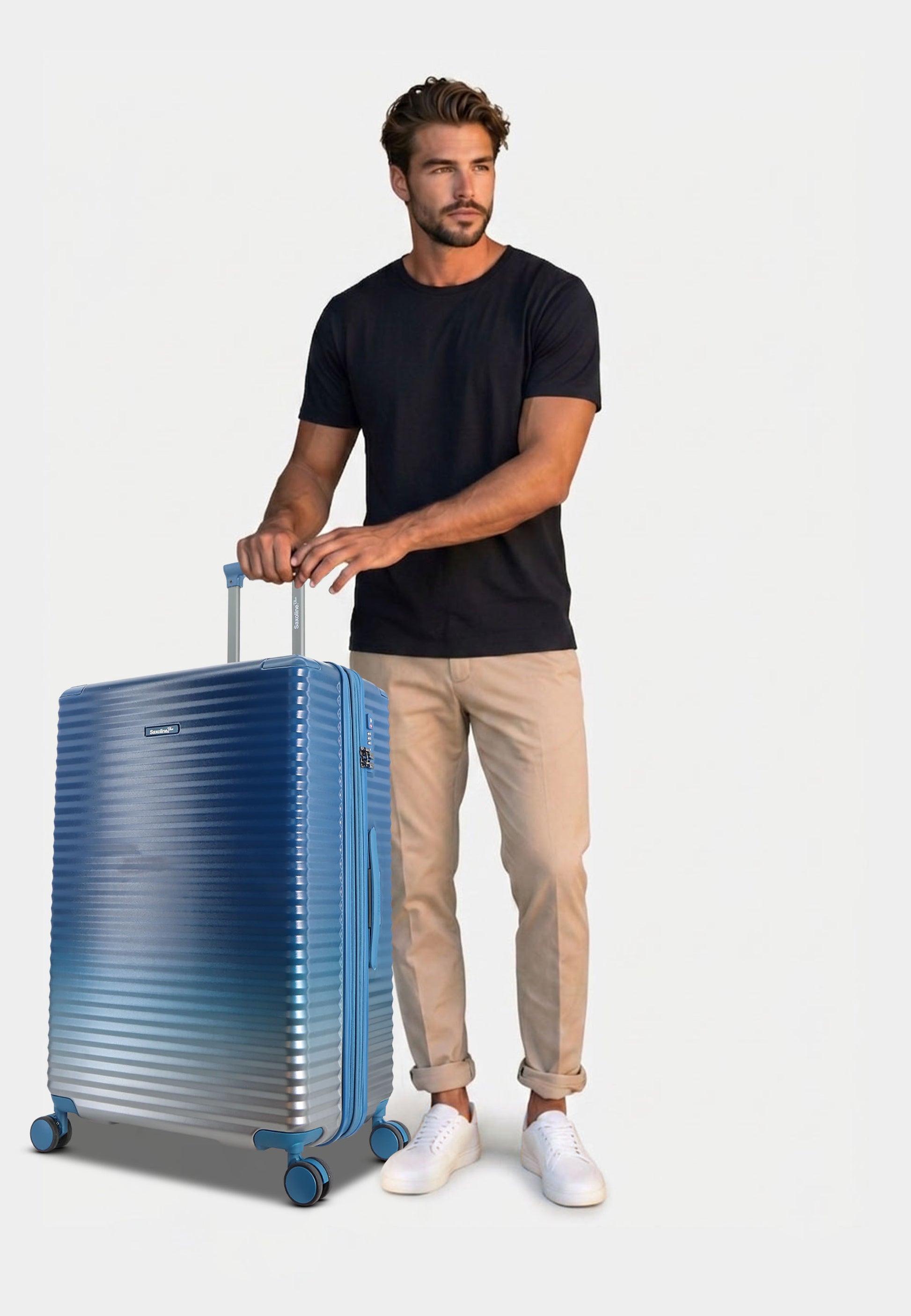 Saxoline Blue Elite Hartschalenkoffer Trolley Reisekoffer Large Blau