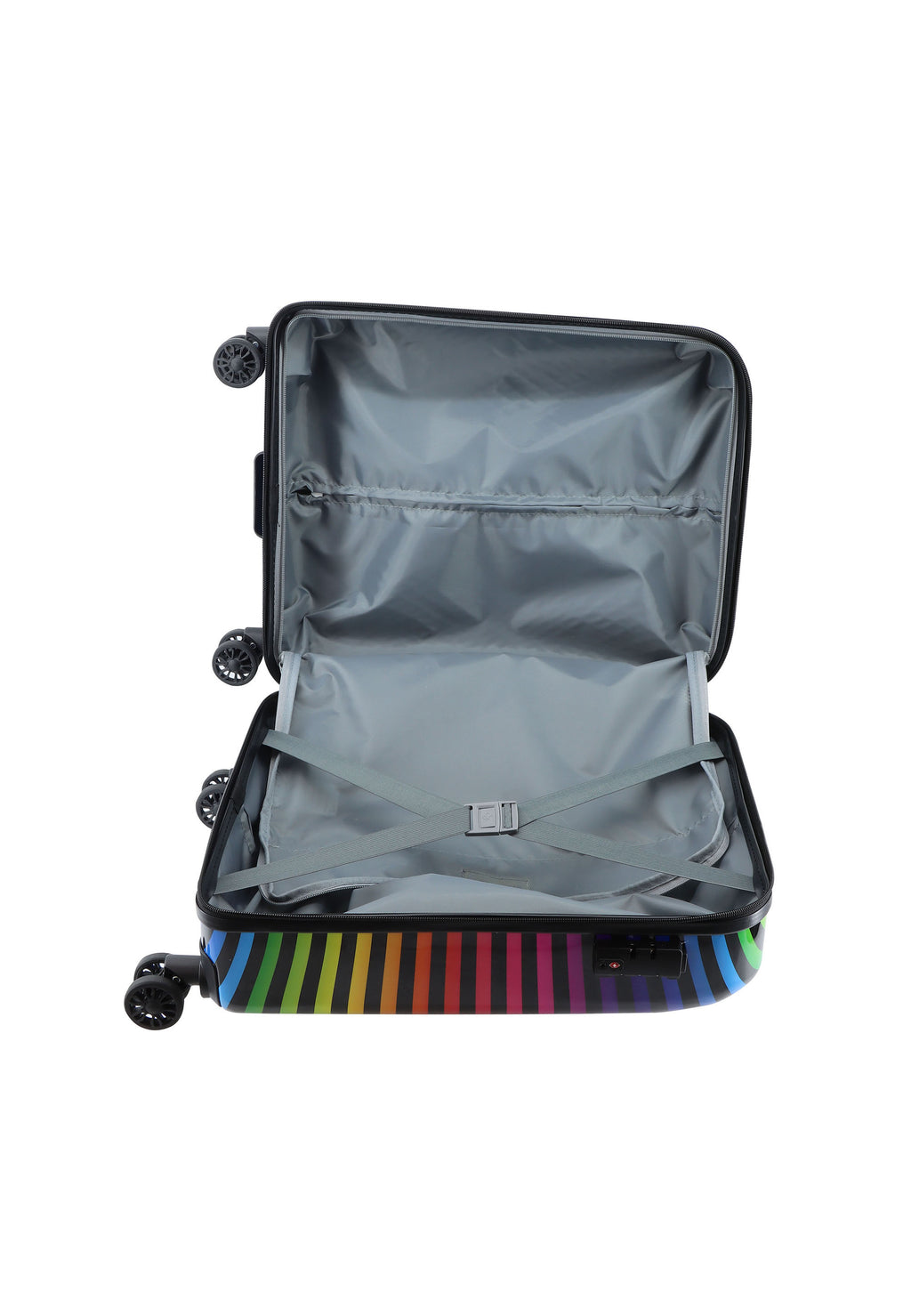 Saxoline - Color Strip Handgepäck Hartschalenkoffer / Trolley / Reisekoffer - 54 cm - (Small)