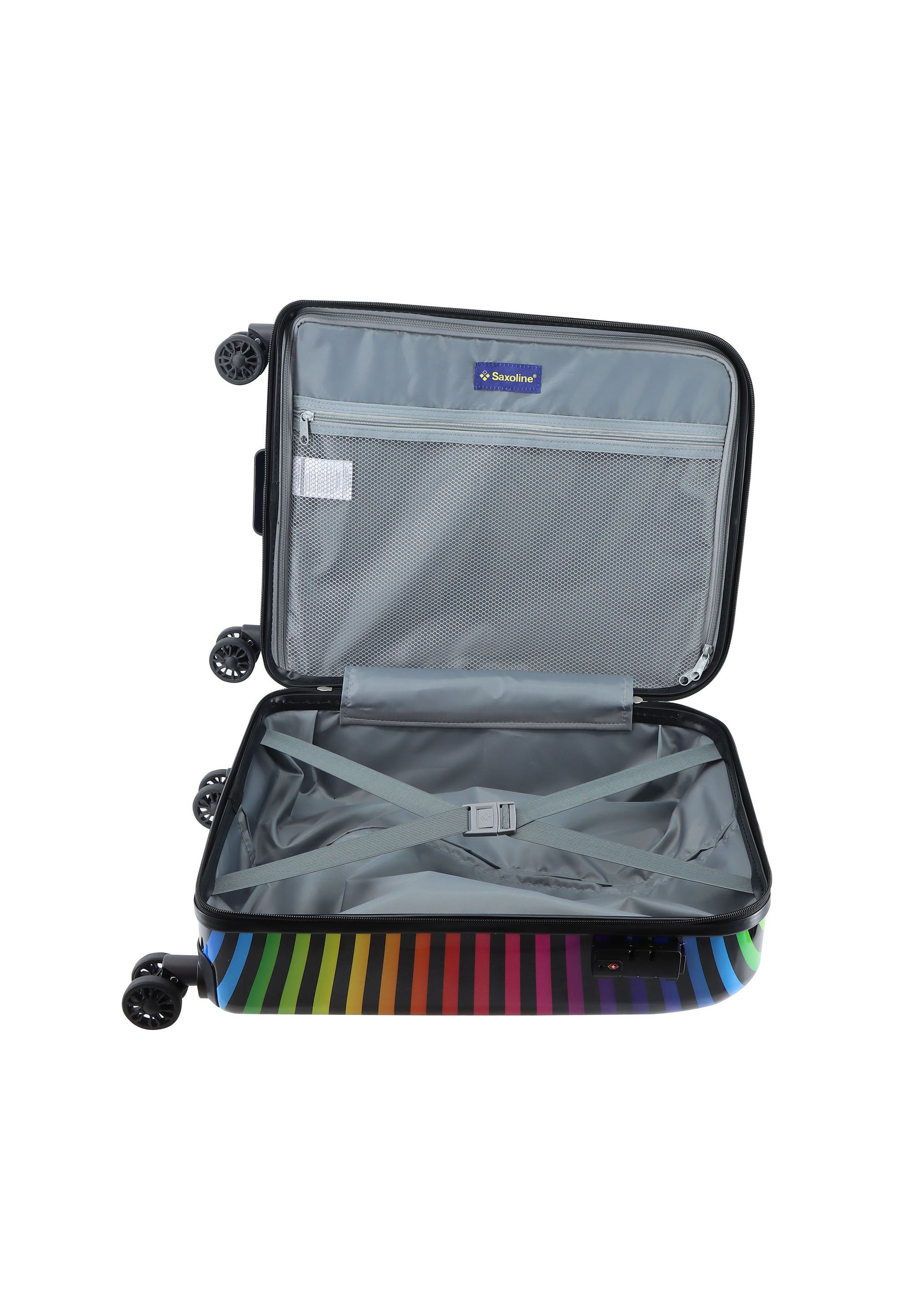Saxoline - Color Strip Handgepäck Hartschalenkoffer / Trolley / Reisekoffer - 54 cm - (Small)