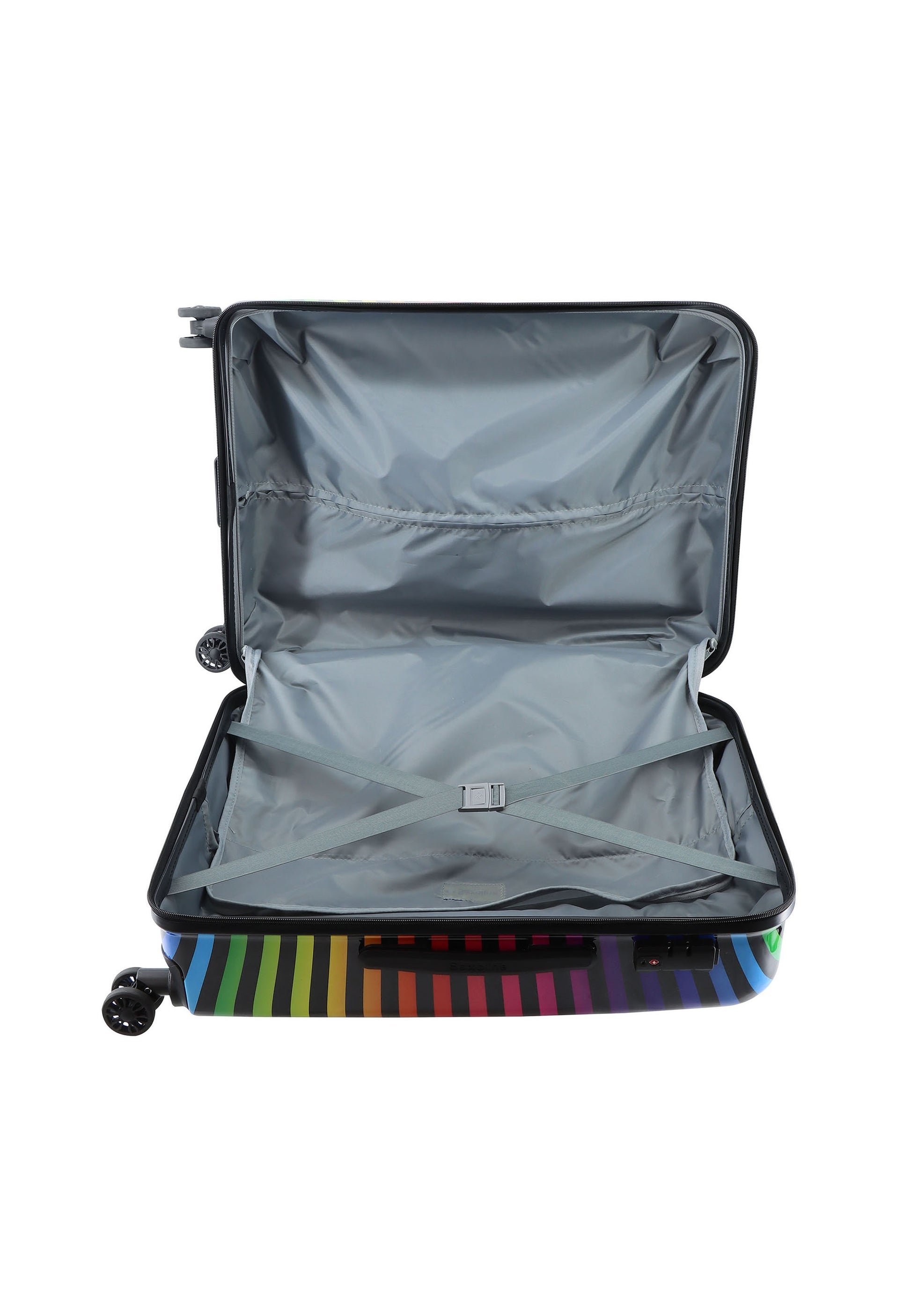 Saxoline - Color Strip Hartschalenkoffer / Trolley / Reisekoffer - 67 cm - (Medium)