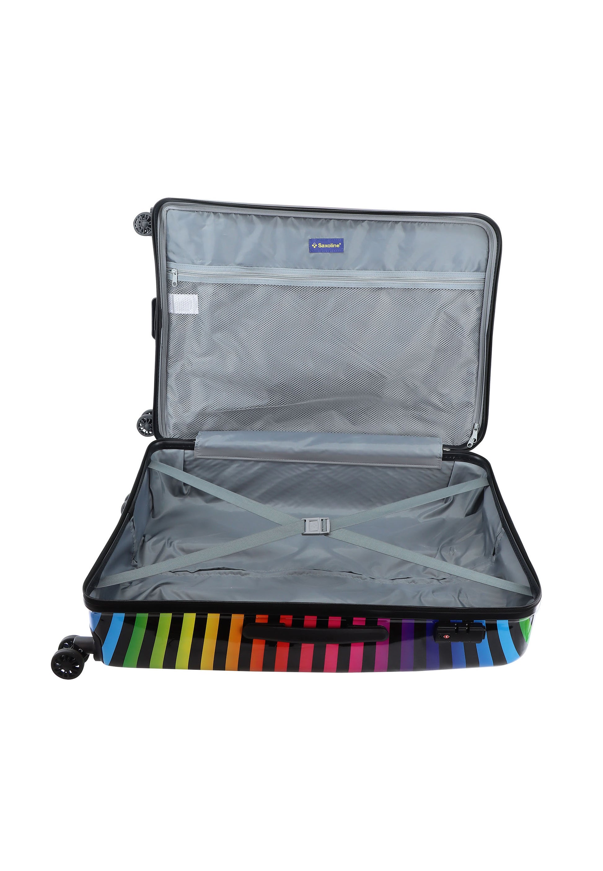 Saxoline - Color Strip Hartschalenkoffer / Trolley / Reisekoffer - 78 cm - (Large)