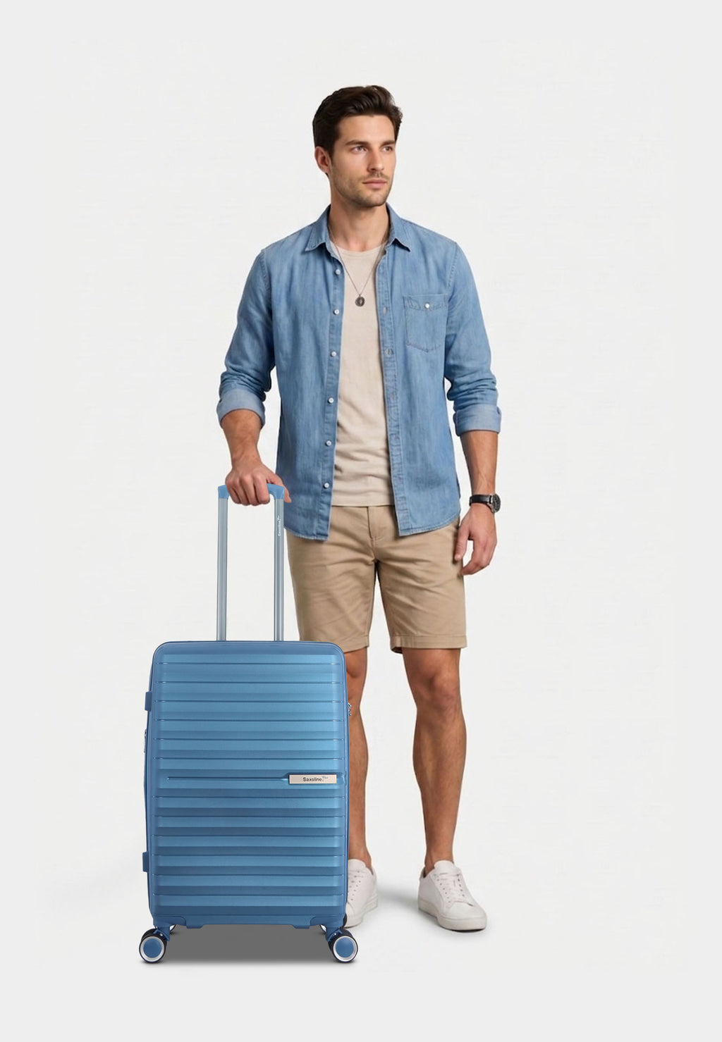 Saxoline Blue Resort Hartschalenkoffer Trolley Reisekoffer Medium Blau
