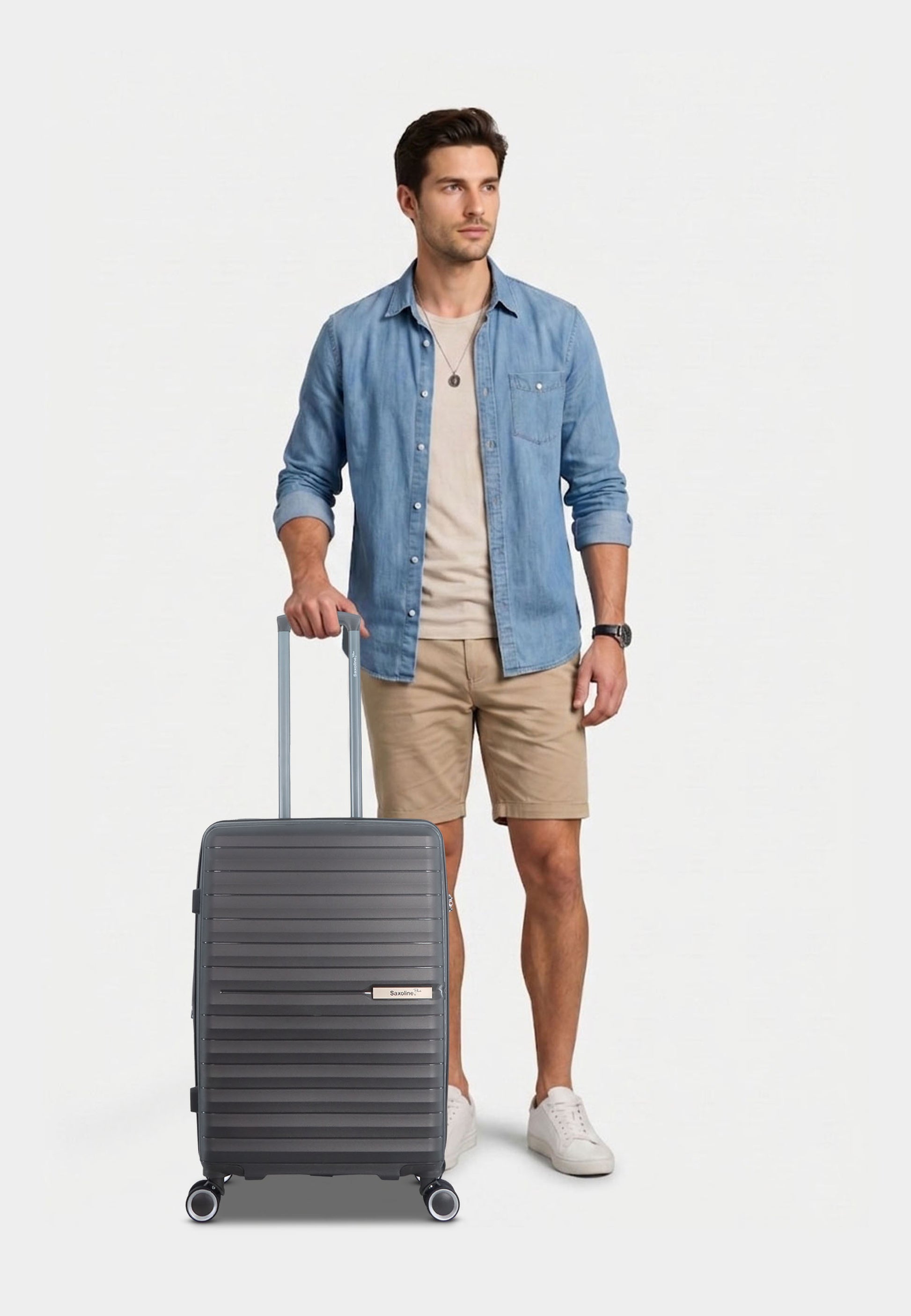 Saxoline Blue Resort Hartschalenkoffer Trolley Reisekoffer Medium Anthrazit