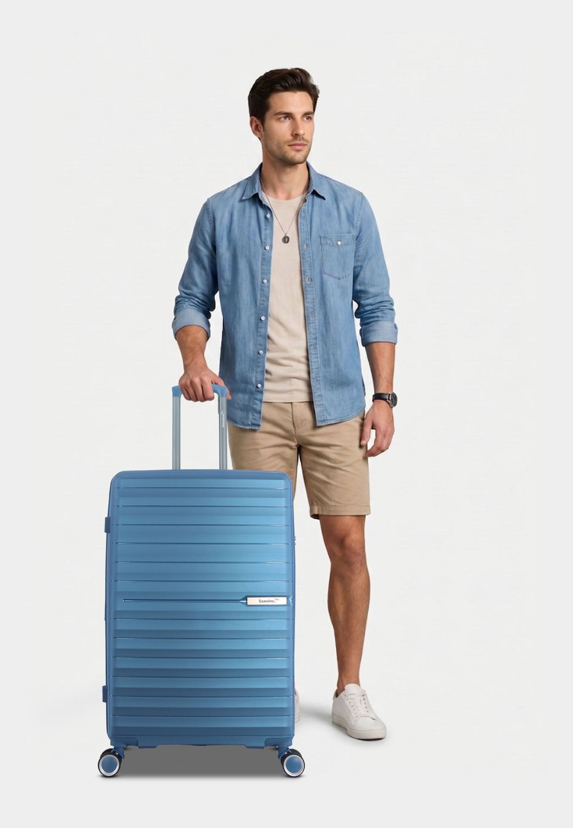 Saxoline Blue Resort Hartschalenkoffer Trolley Reisekoffer Large Blau
