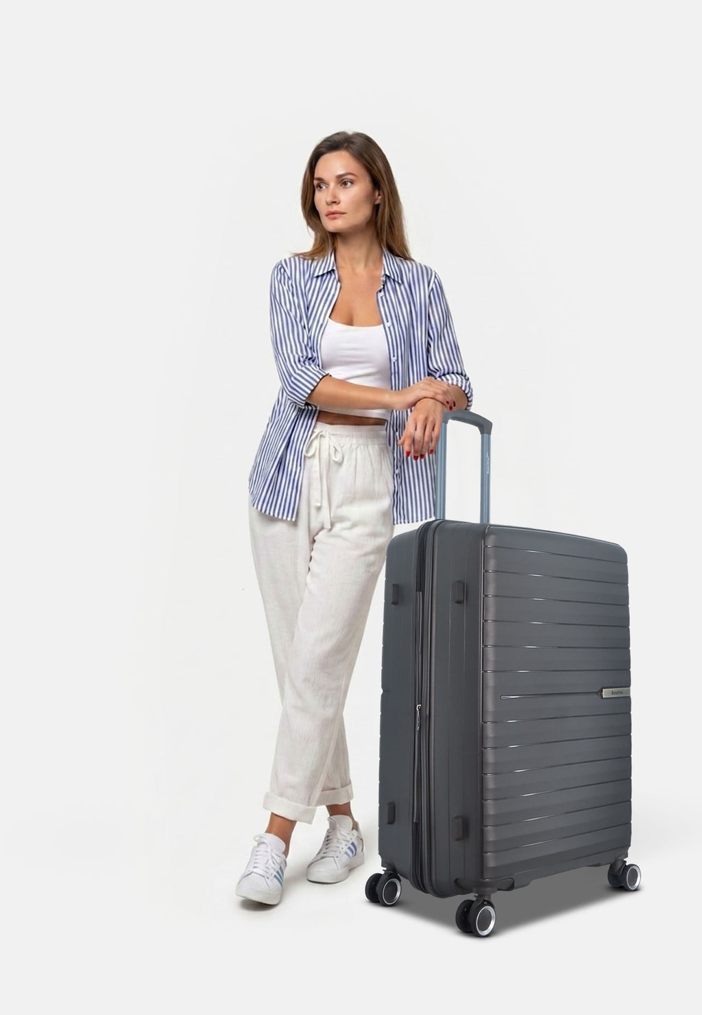 Saxoline Blue Resort Hartschalenkoffer Trolley Reisekoffer Large Anthrazit