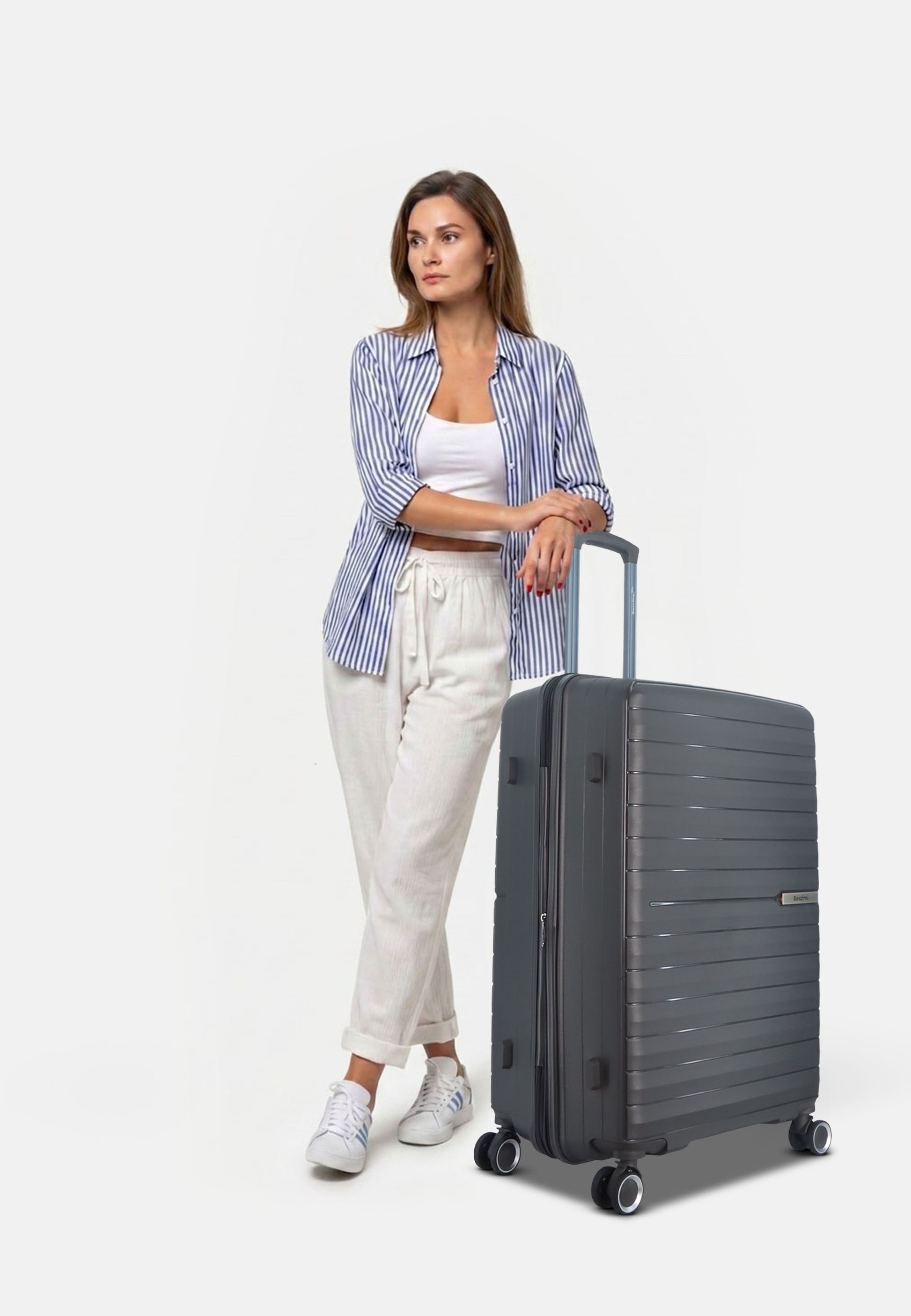 Saxoline Blue Resort Hartschalenkoffer Trolley Reisekoffer Large Anthrazit