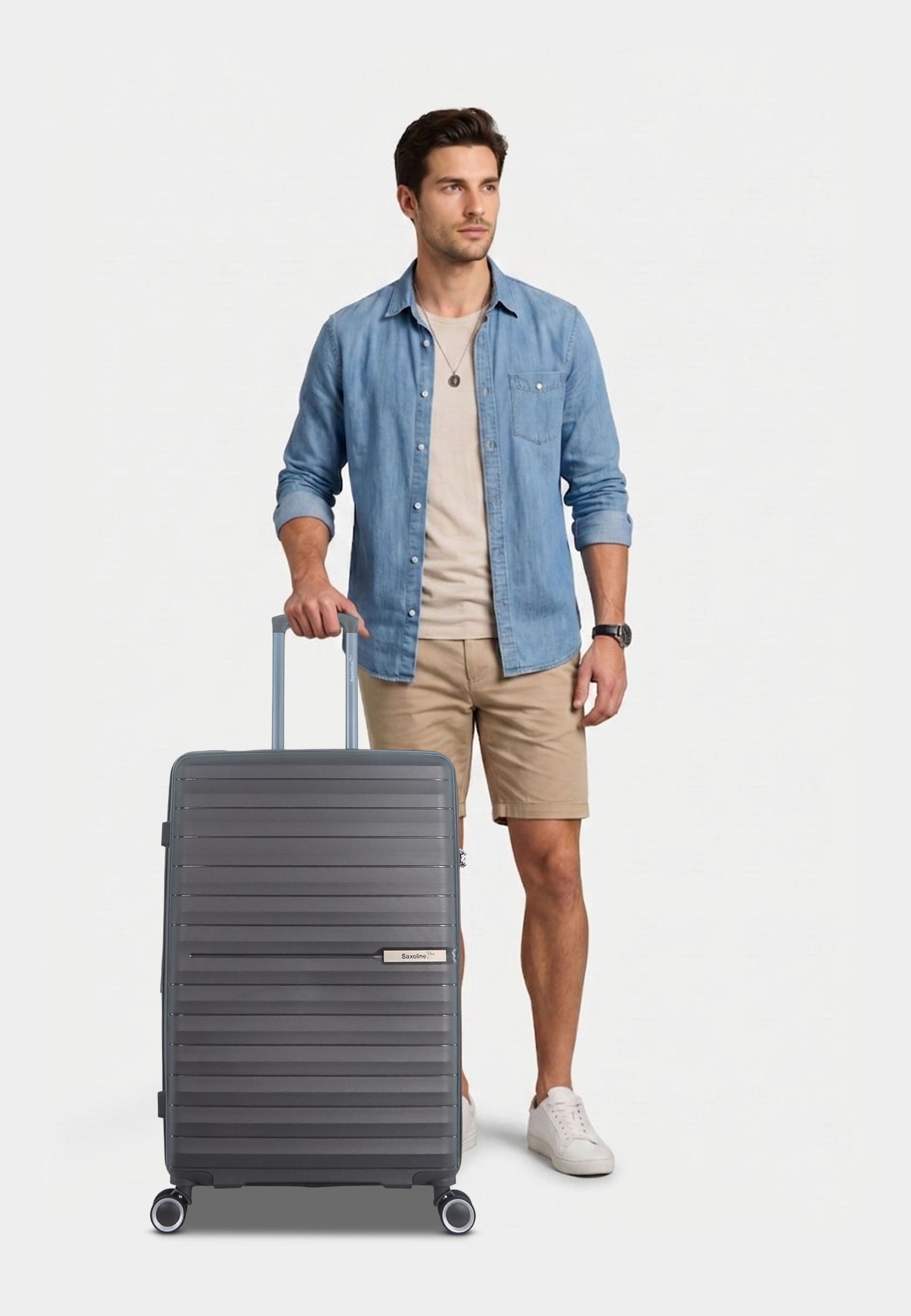 Saxoline Blue Resort Hartschalenkoffer Trolley Reisekoffer Large Anthrazit