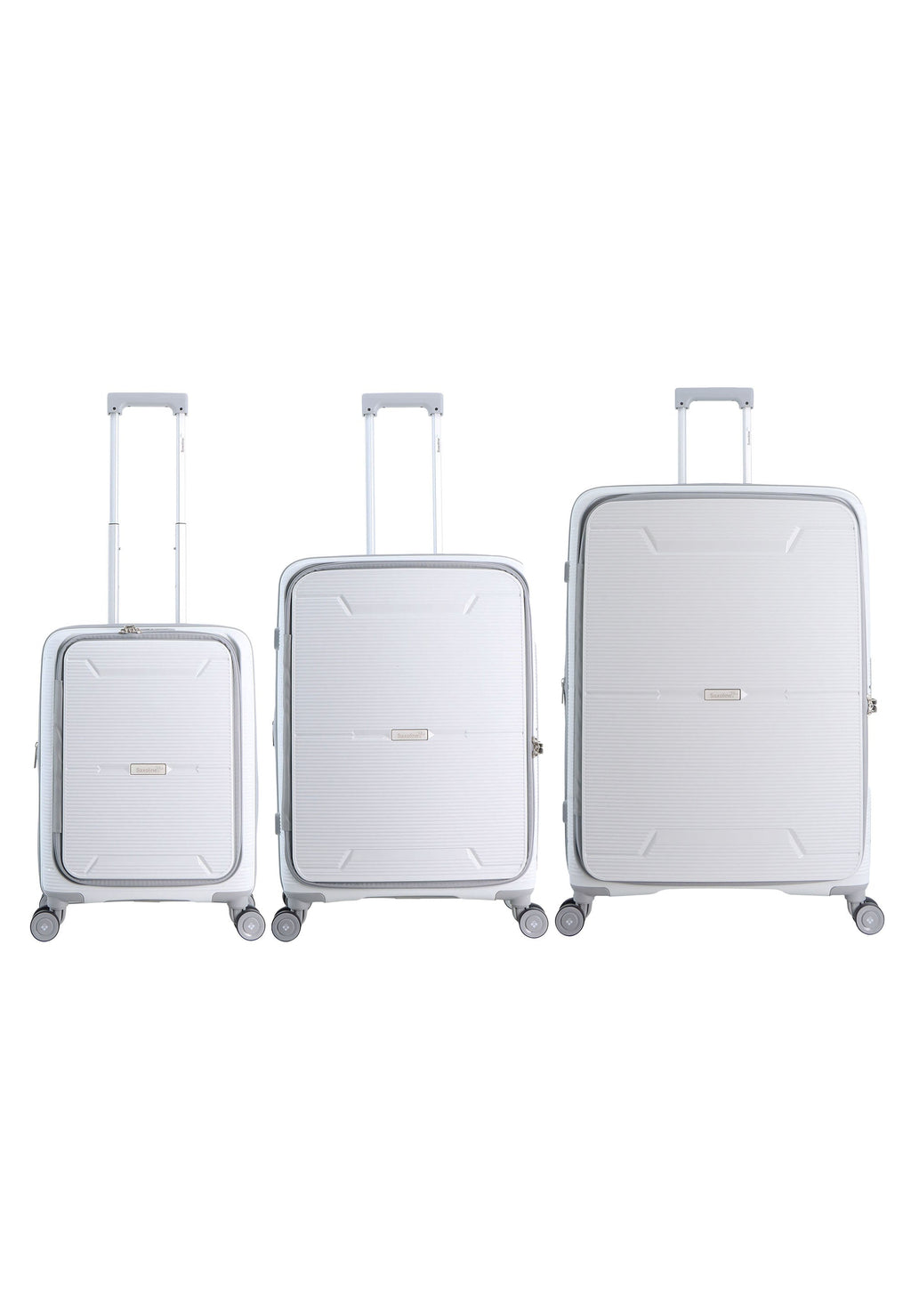 Saxoline Blue Boho Hartschalen-Kofferset / Trolley-Set / Reisekoffer-Set - (S/M/L)- Weiß – Produktansicht 1