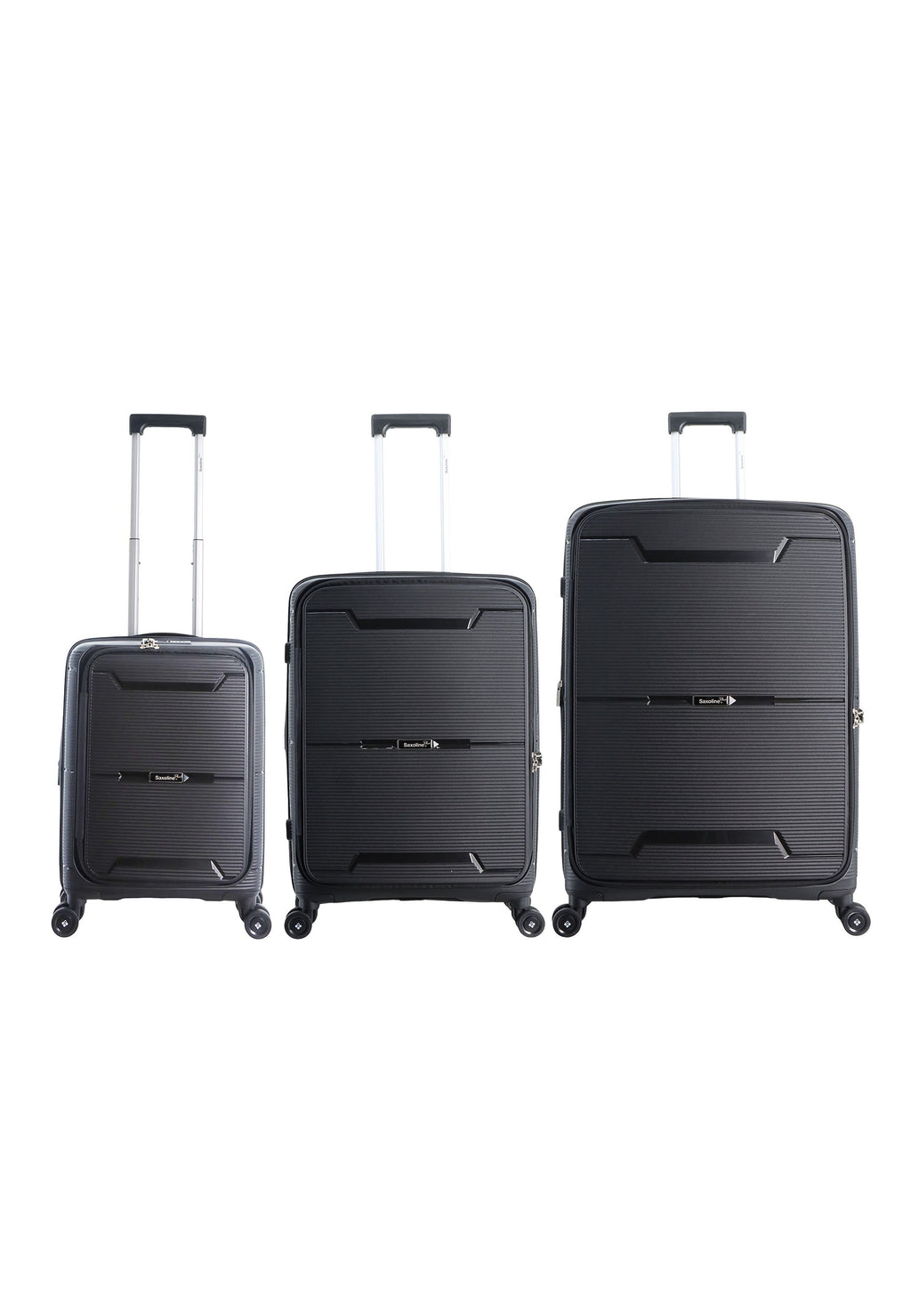 Saxoline Blue Boho Hartschalen-Kofferset / Trolley-Set / Reisekoffer-Set - (S/M/L)- Schwarz – Produktansicht 1