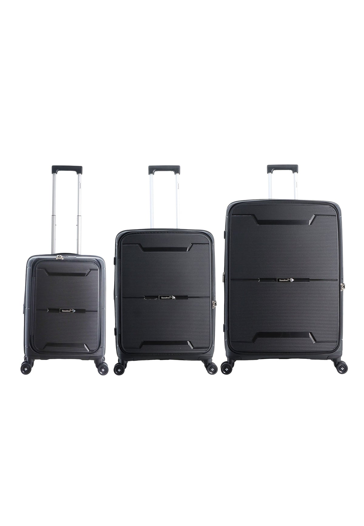 Saxoline Blue Boho Hartschalen-Kofferset / Trolley-Set / Reisekoffer-Set - (S/M/L)- Schwarz – Produktansicht 1
