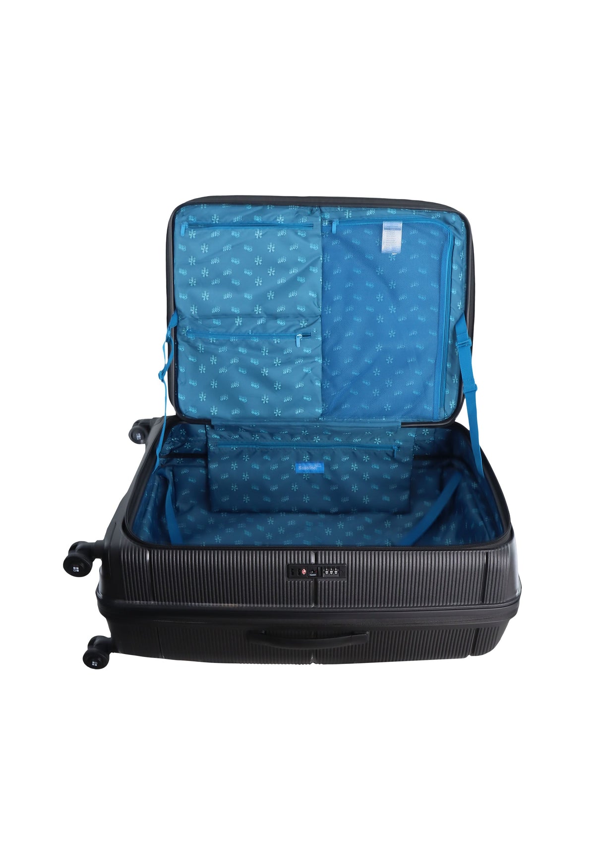 Saxoline Blue Boho Hartschalen-Kofferset / Trolley-Set / Reisekoffer-Set - (S/M/L)- Schwarz – Produktansicht 8