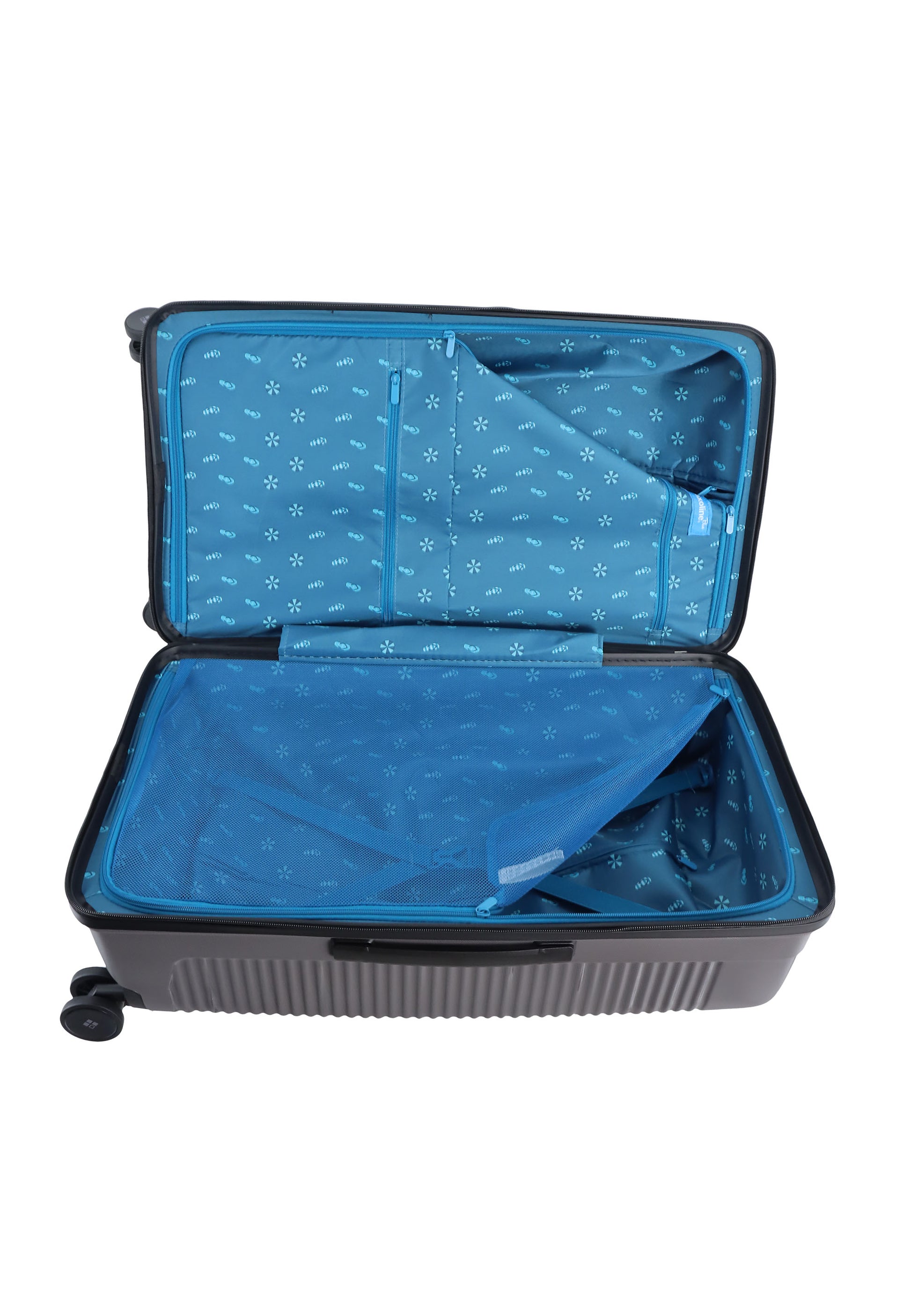 Saxoline Blue Overly Trunk Hartschalenkoffer / Trolley / Reisekoffer Silber