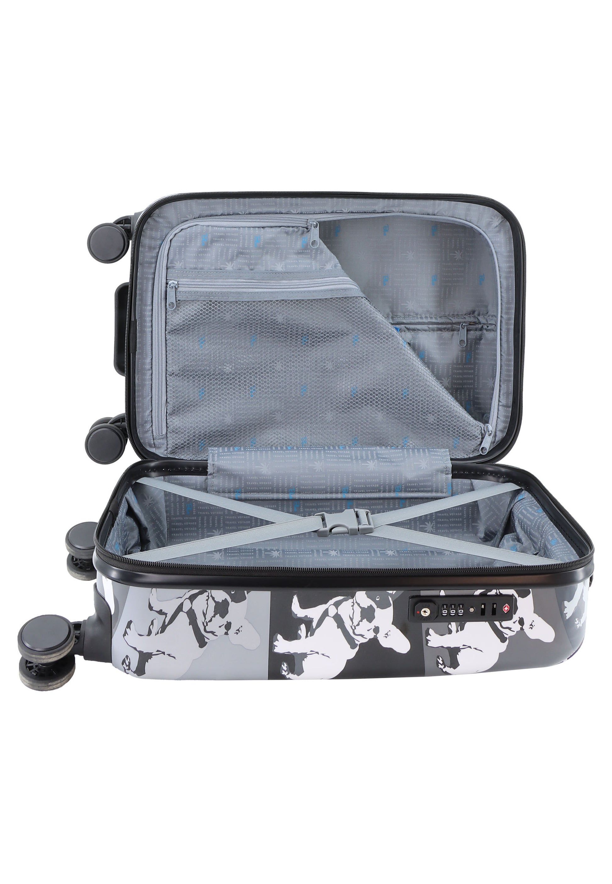 Saxoline Blue - Bulldog Monochrome Handgepäck Hartschalenkoffer / Trolley / Reisekoffer - 55 cm - (Small)