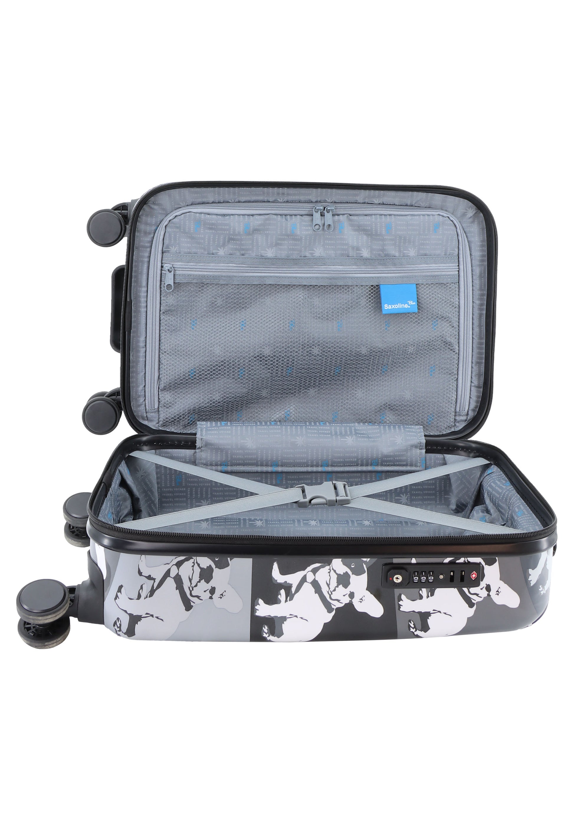 Saxoline Blue - Bulldog Monochrome Handgepäck Hartschalenkoffer / Trolley / Reisekoffer - 55 cm - (Small)