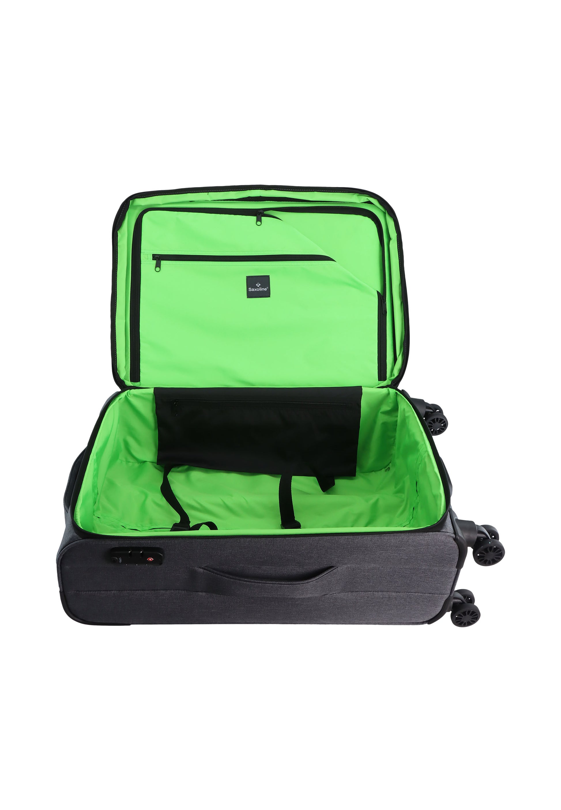 Saxoline - 2 Tone Polyester Weichschalenkoffer / Trolley / Reisekoffer - 67 cm - (Medium)