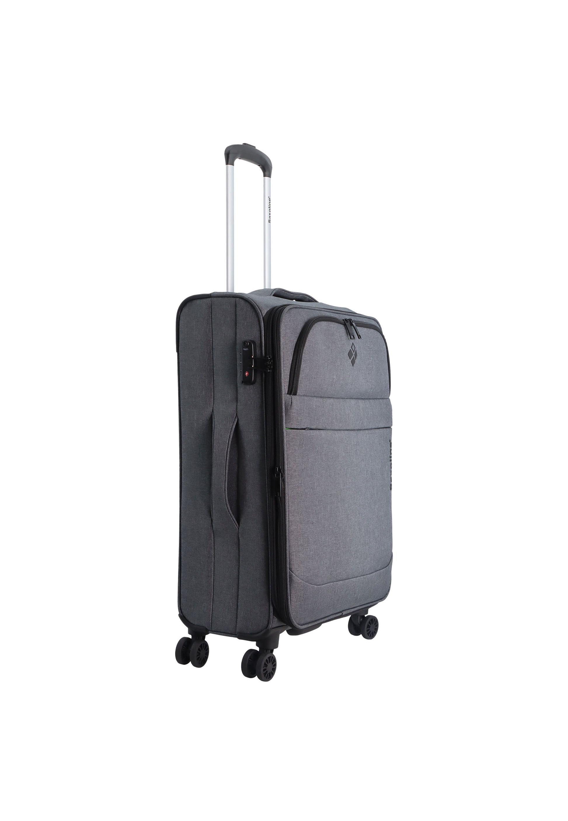 Saxoline - 2 Tone Polyester Weichschalenkoffer / Trolley / Reisekoffer - 67 cm - (Medium)