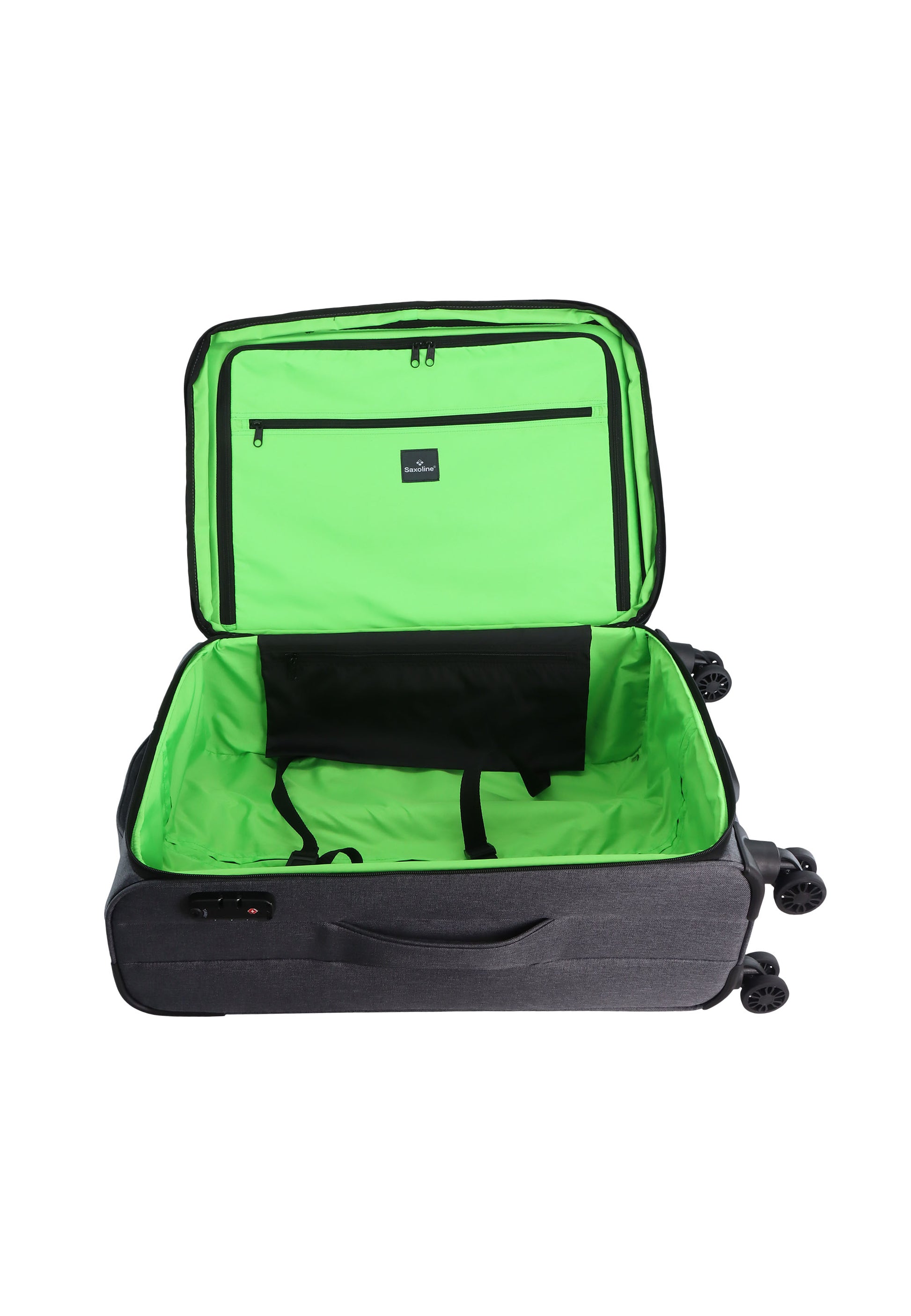 Saxoline - 2 Tone Polyester Weichschalenkoffer / Trolley / Reisekoffer - 67 cm - (Medium)