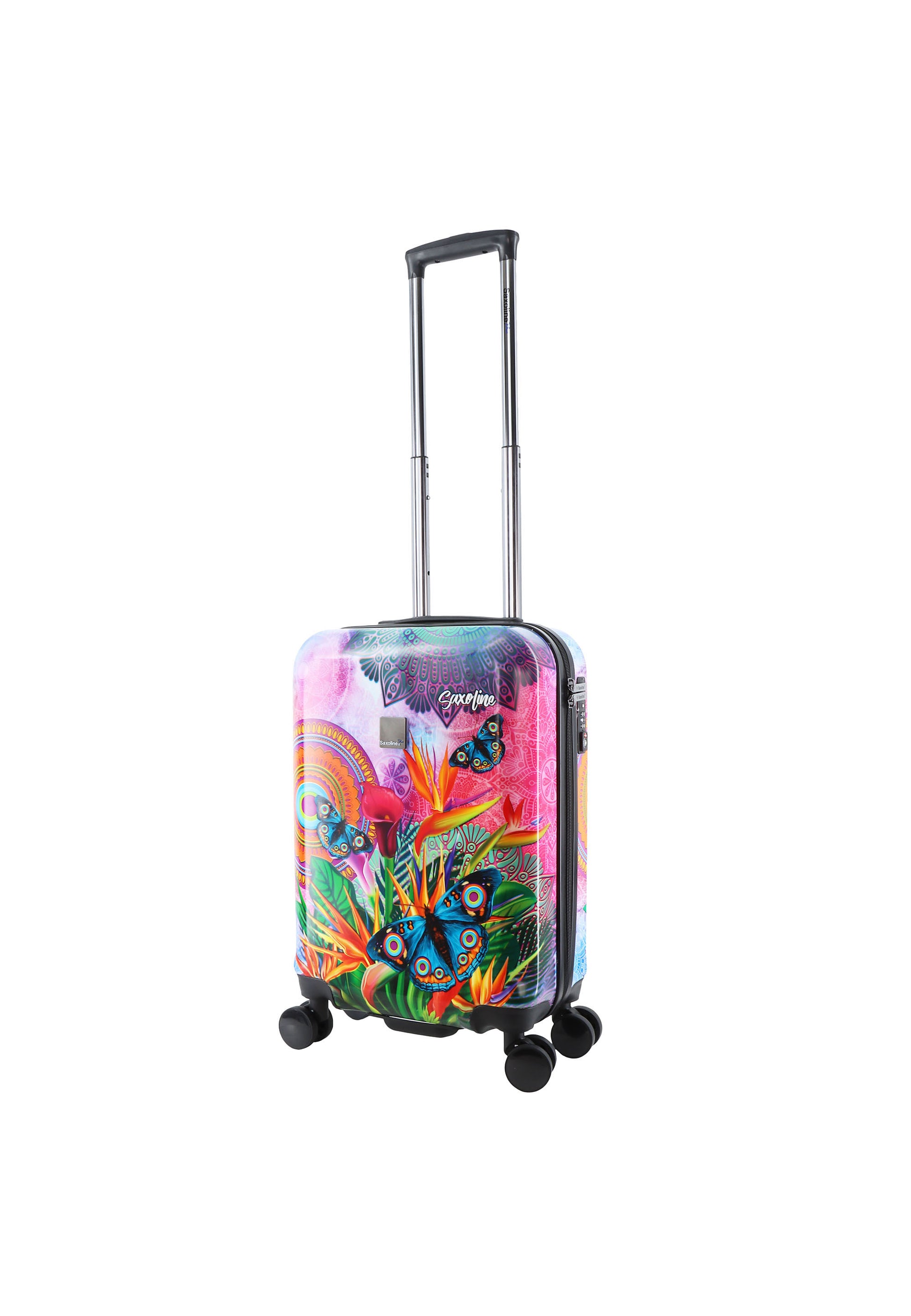 Saxoline Blue - Butterfly Nature Handgepäck Hartschalenkoffer / Trolley / Reisekoffer - 55 cm - (Small)