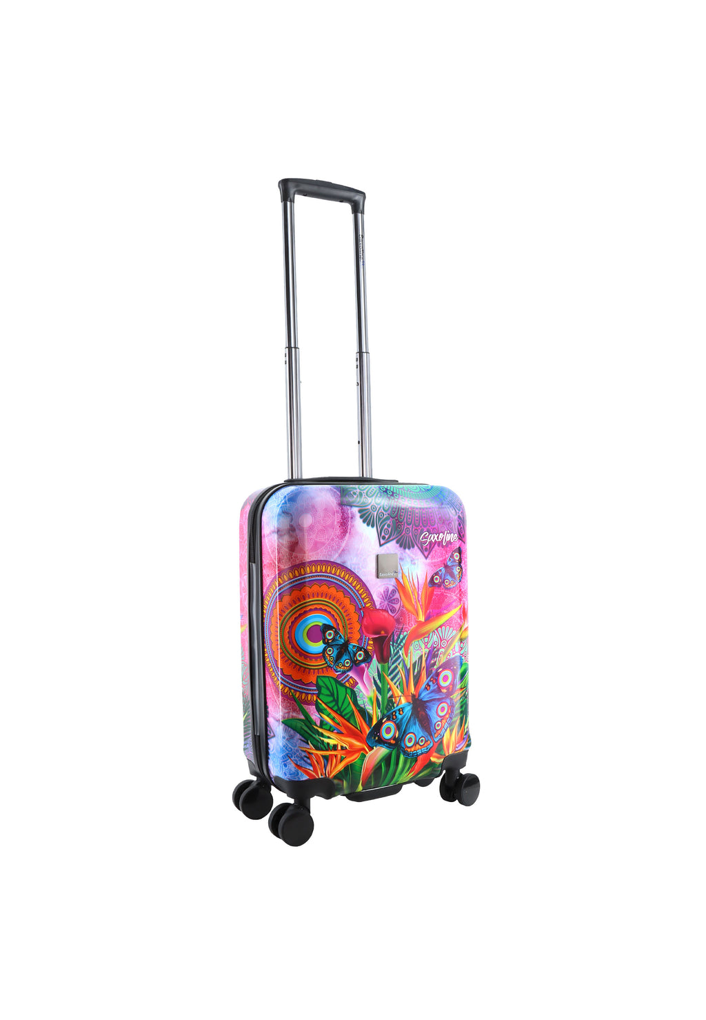 Saxoline Blue - Butterfly Nature Handgepäck Hartschalenkoffer / Trolley / Reisekoffer - 55 cm - (Small)