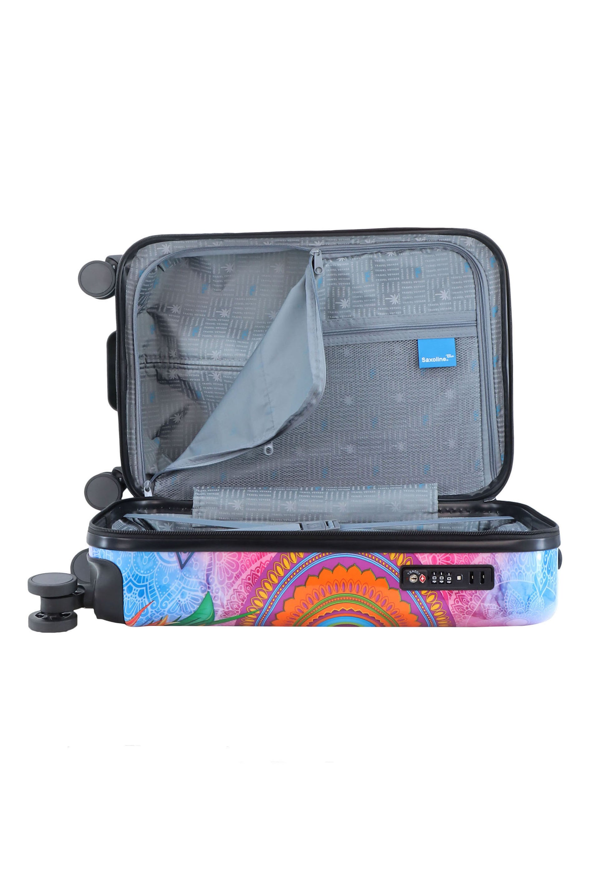 Saxoline Blue - Butterfly Nature Handgepäck Hartschalenkoffer / Trolley / Reisekoffer - 55 cm - (Small)