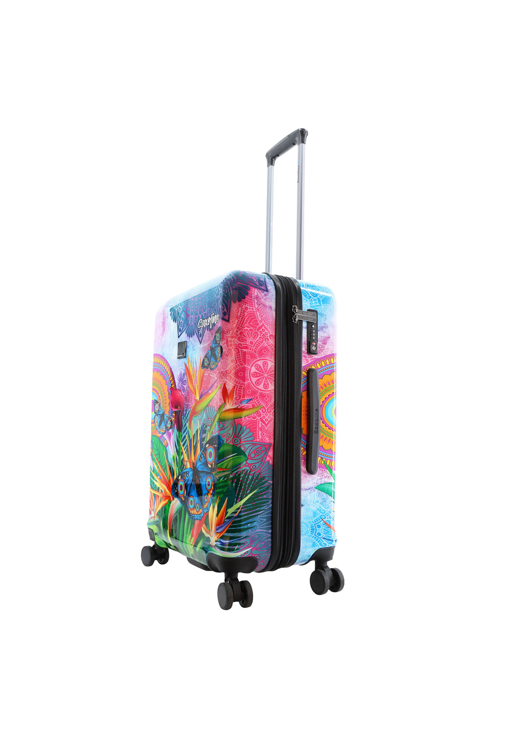Saxoline Blue - Butterfly Nature Hartschalenkoffer / Trolley / Reisekoffer - 67 cm - (Medium)