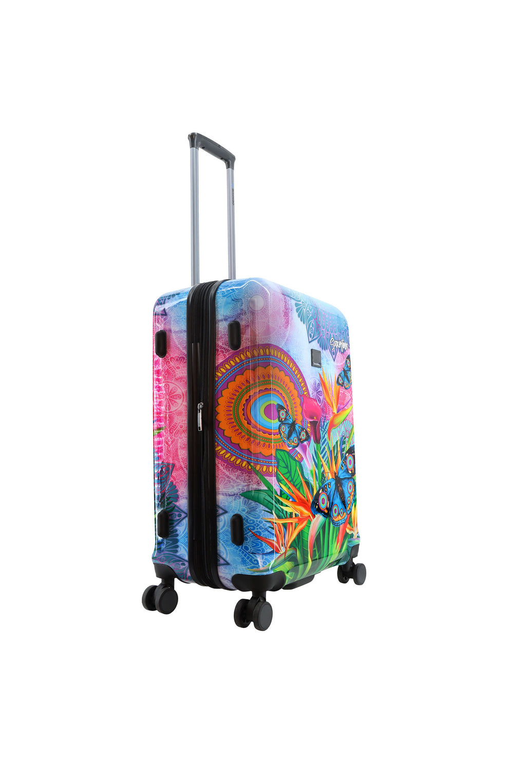 Saxoline Blue - Butterfly Nature Hartschalenkoffer / Trolley / Reisekoffer - 67 cm - (Medium)
